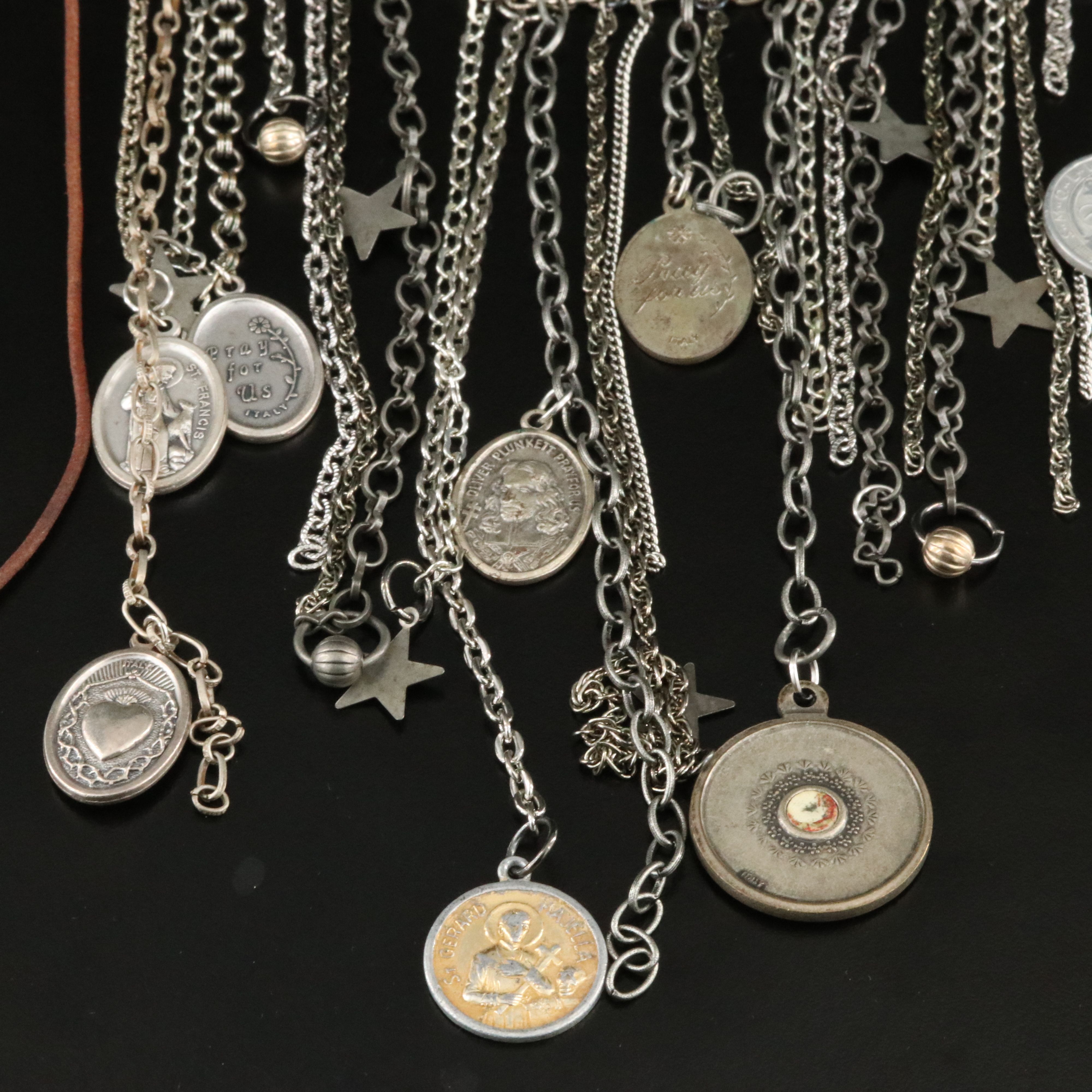 Ancient Roman Coin Cufflinks with Ecclesiastical Fringe and Medallion Necklaces