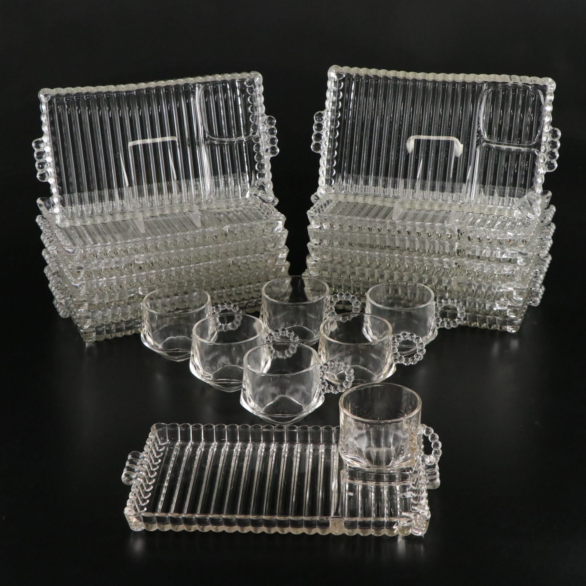 Hazel-Atlas Glass Snack Plates and Cups