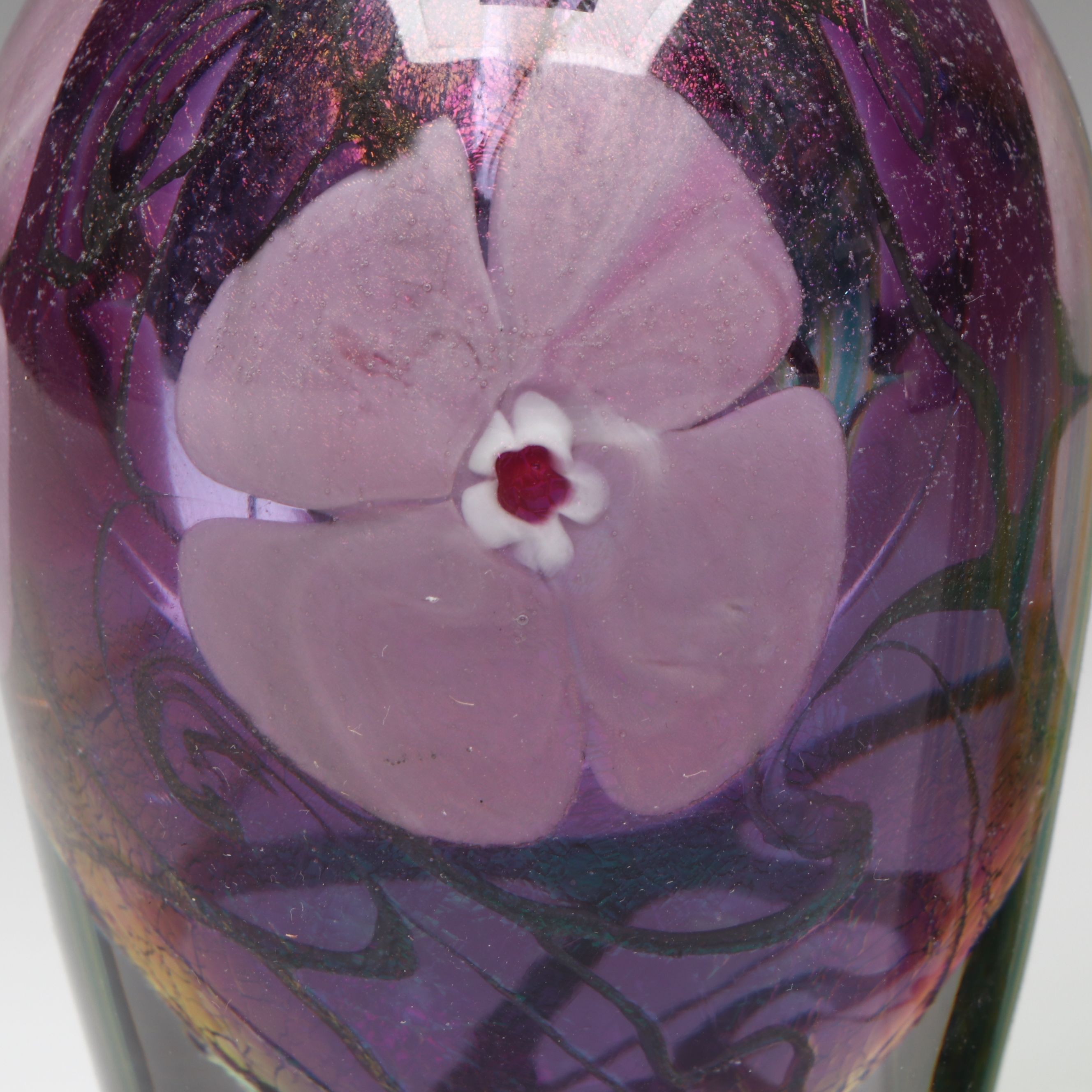 Jerry Vandermark Blown Art Glass Perfume Bottle with Murano Style Filigrana Jar