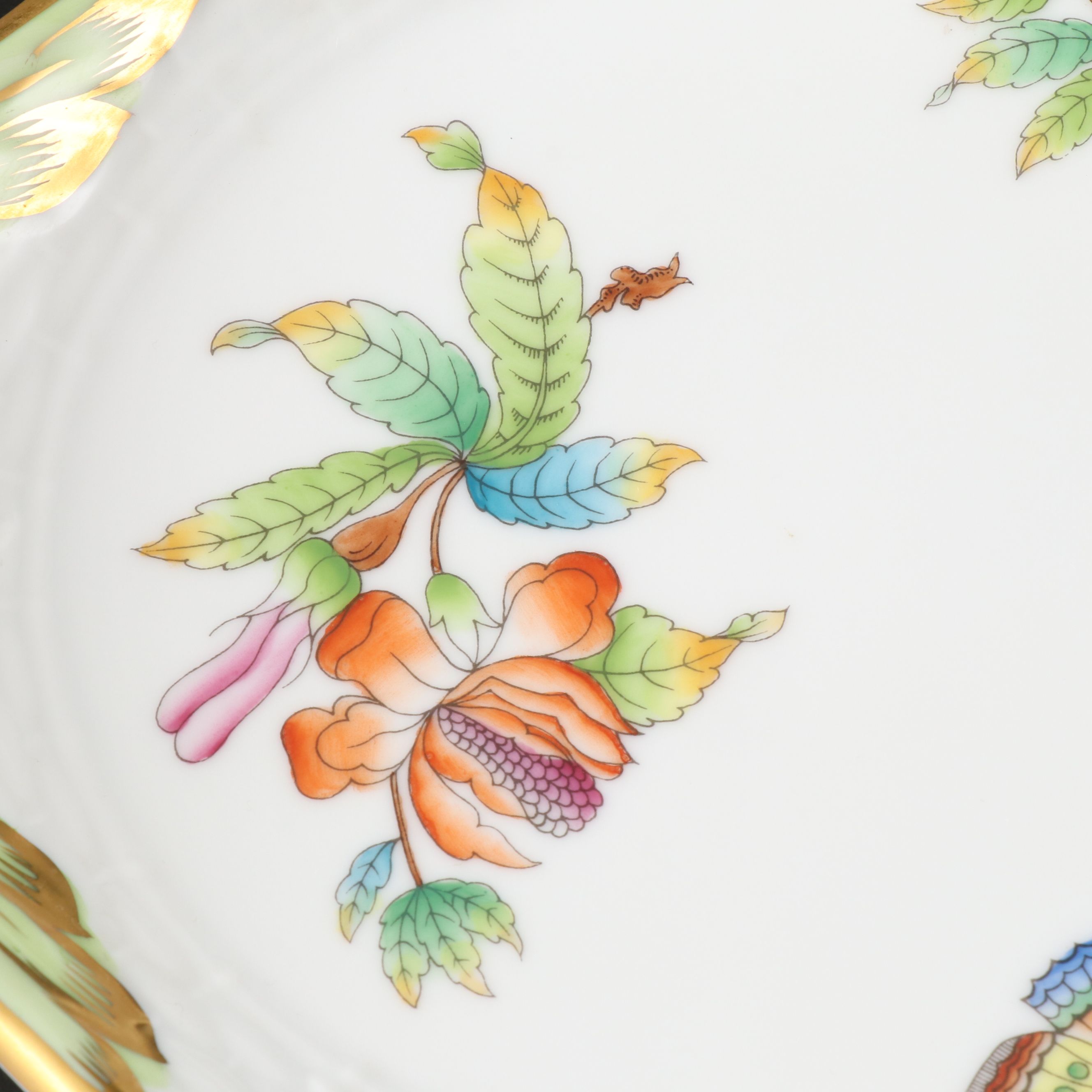 Herend "Queen Victoria" Gilt Porcelain Sandwich Tray