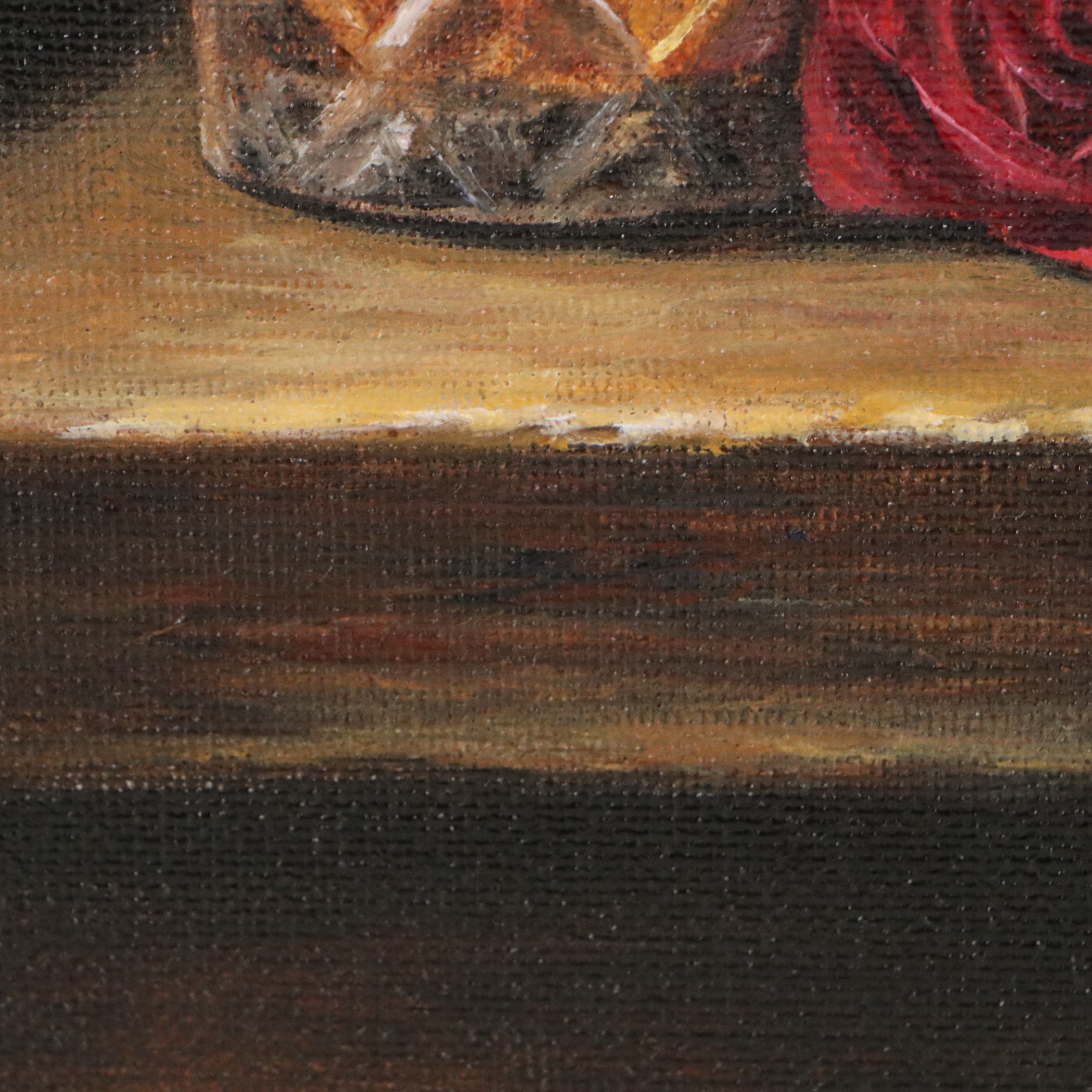 Houra H. Alghizzi Oil Painting "Bourbon and Rose," 2026