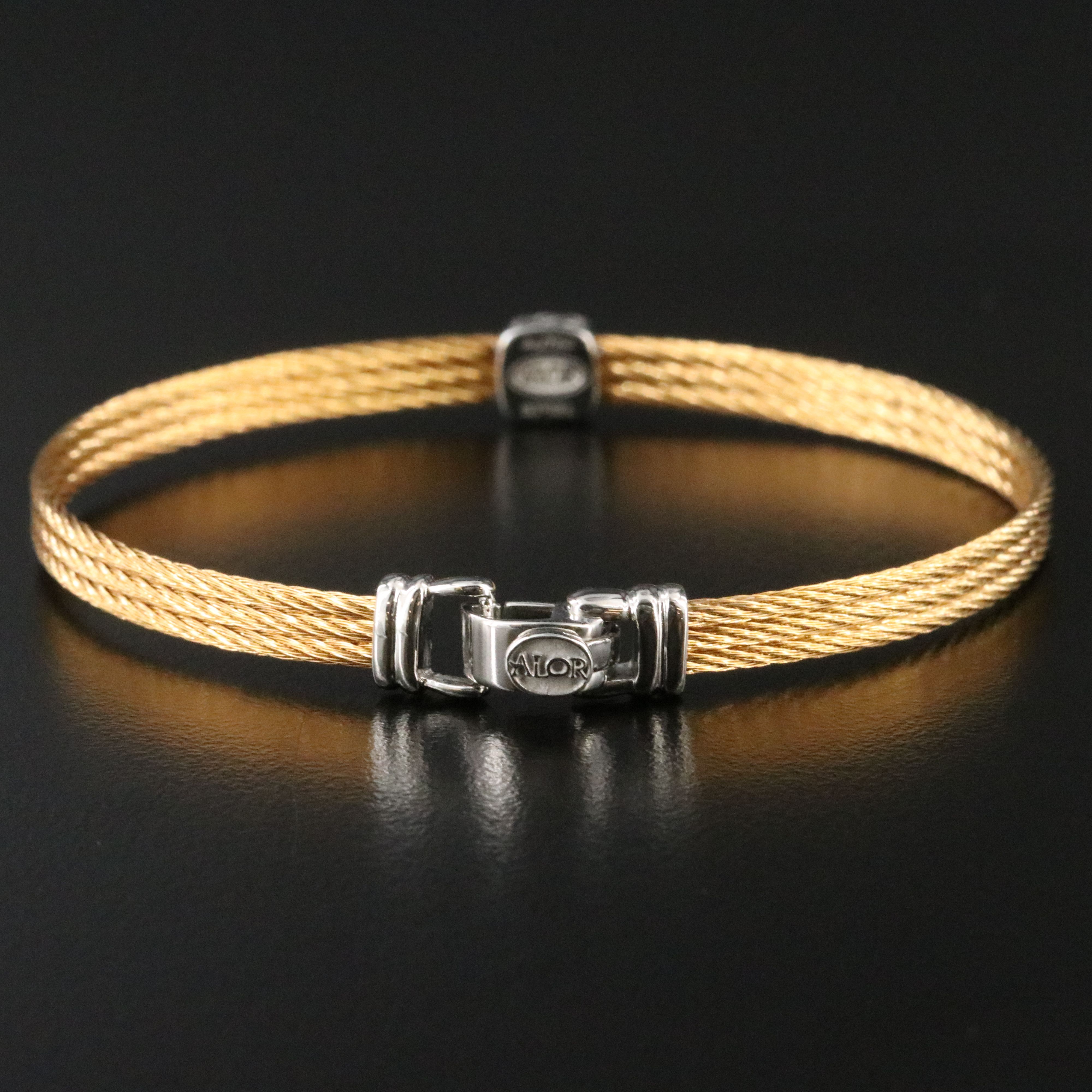 Alor Essential Single Square Station Bracelet with 18K Diamond Accents