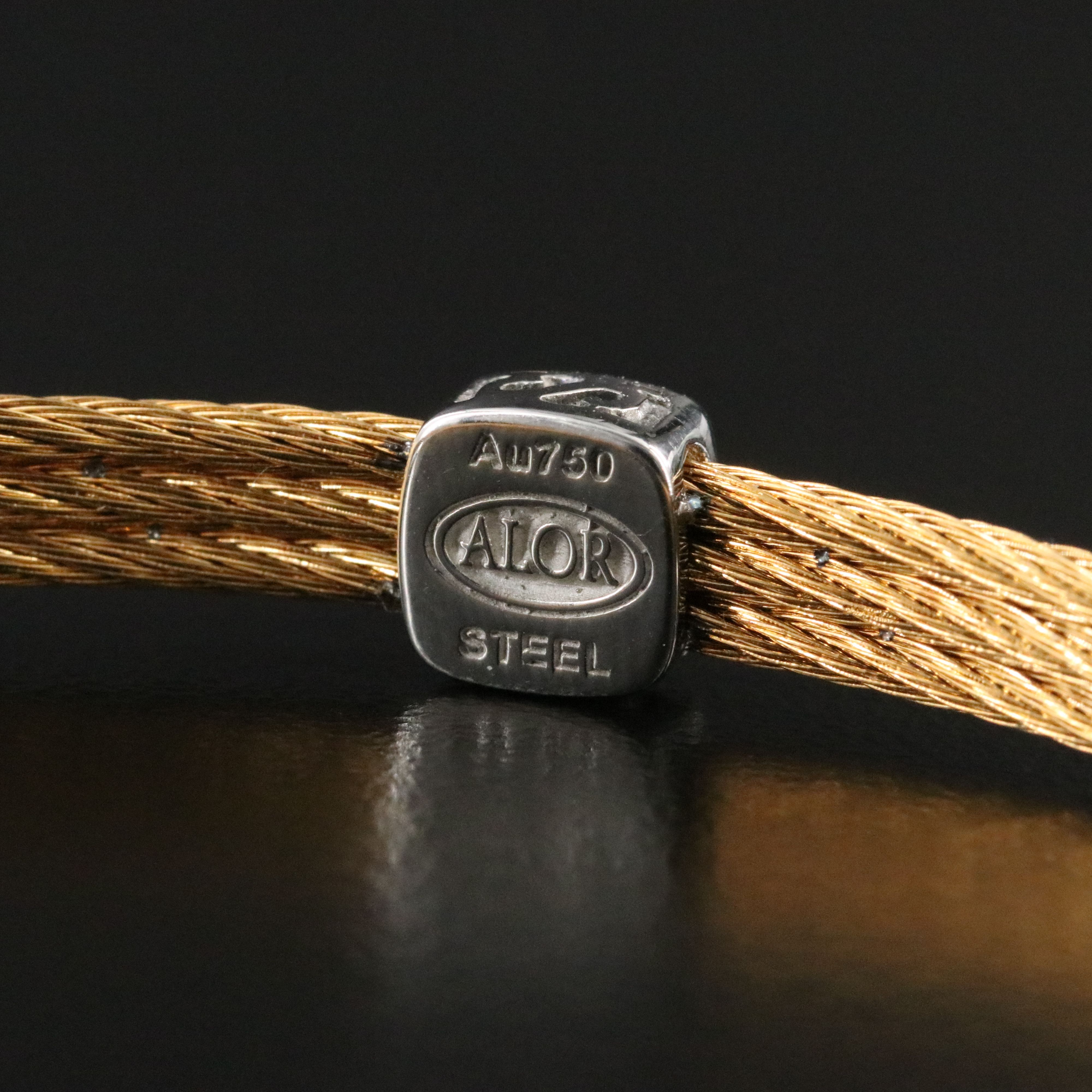 Alor Essential Single Square Station Bracelet with 18K Diamond Accents