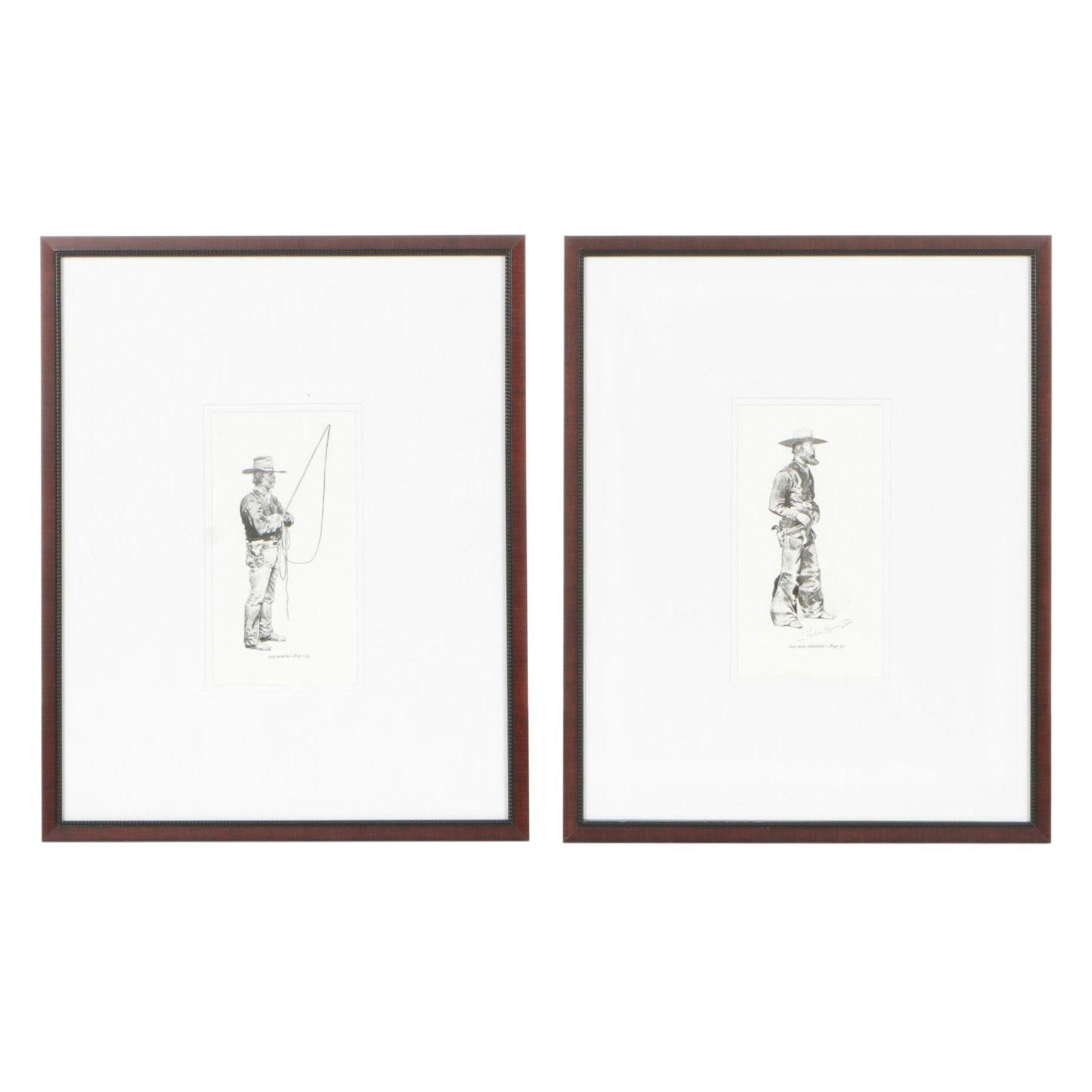 Giclée Cowboy Portraits After Frederic Remington Including "Cherokee Hall"