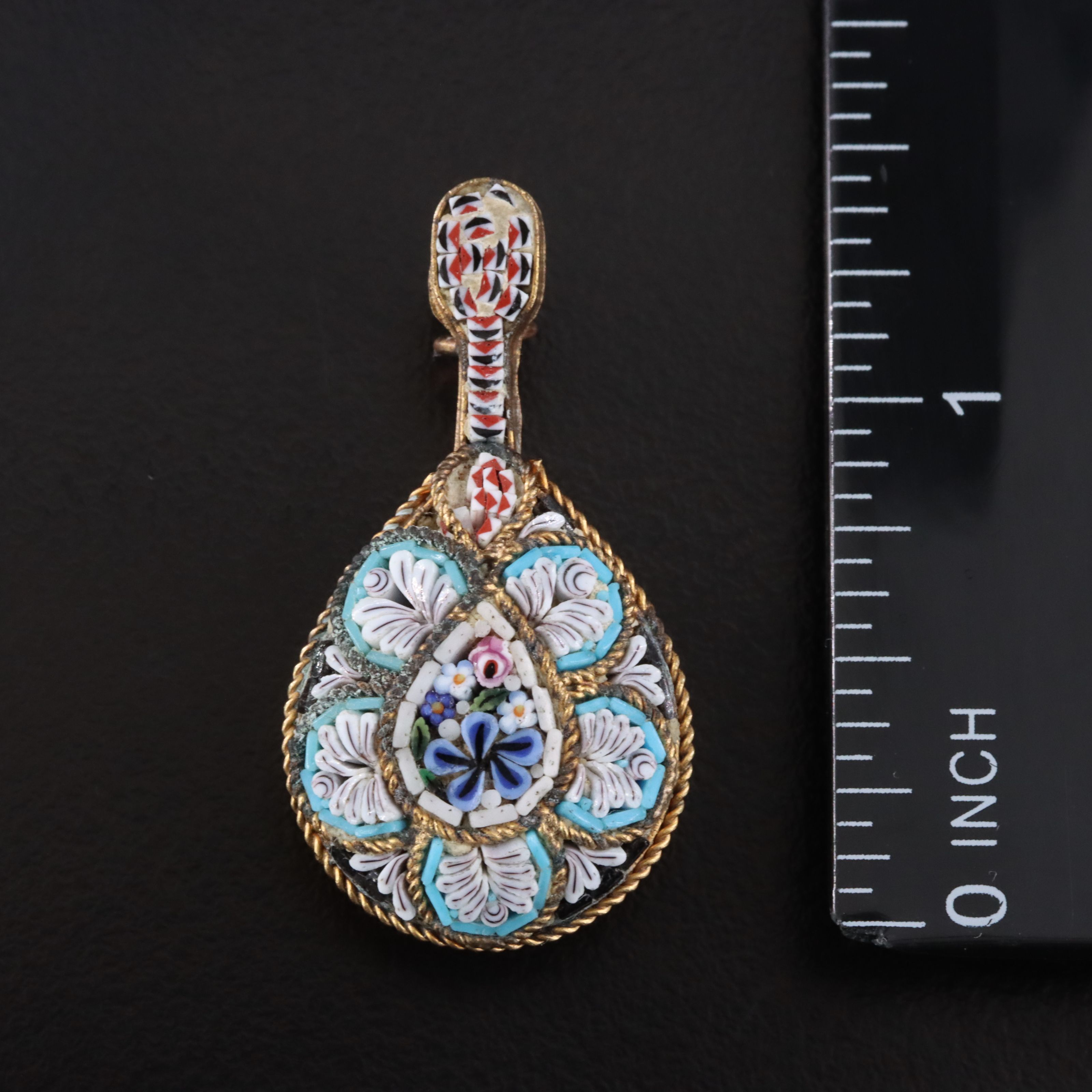 Vintage Micromosaic Mandolin Instrument Pin