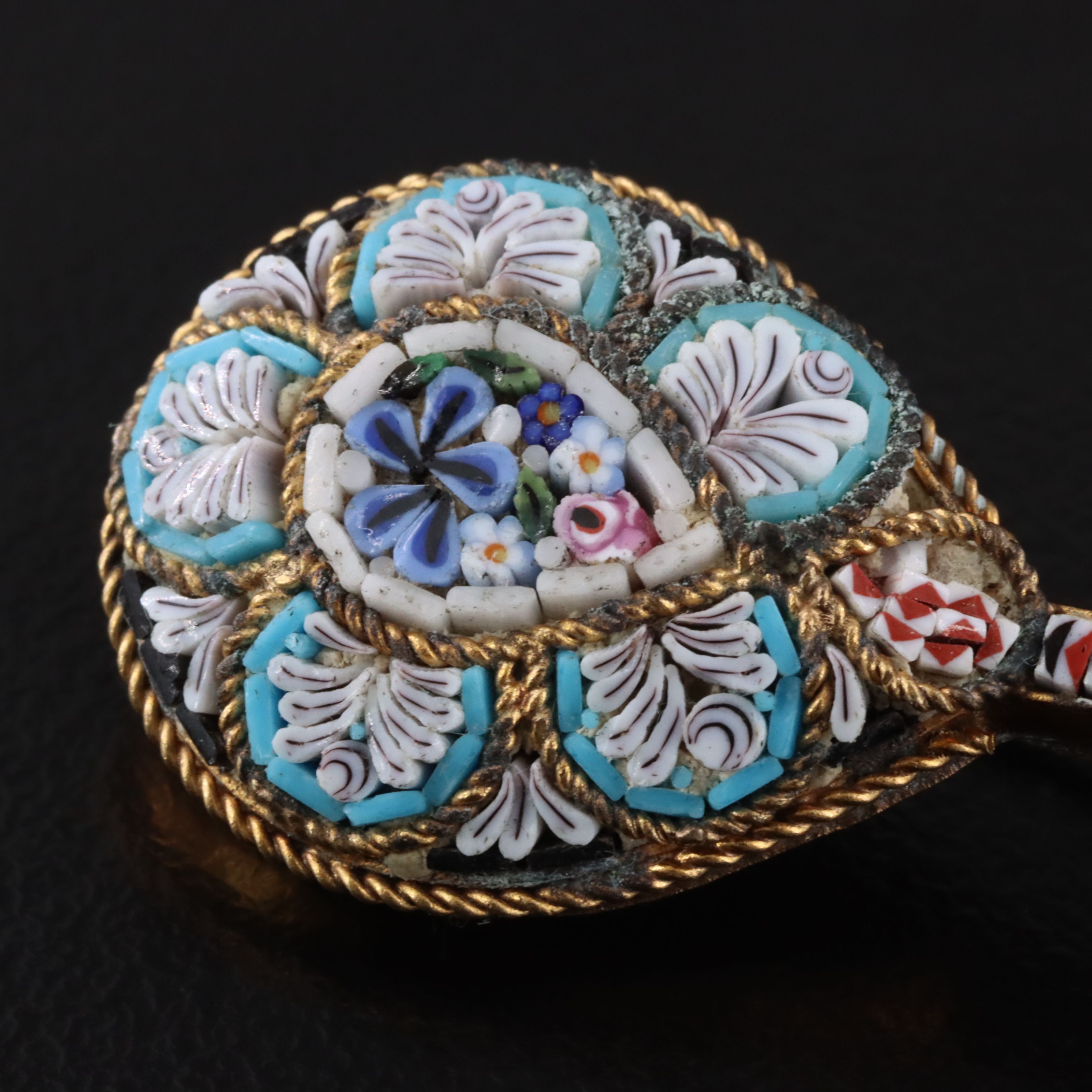 Vintage Micromosaic Mandolin Instrument Pin