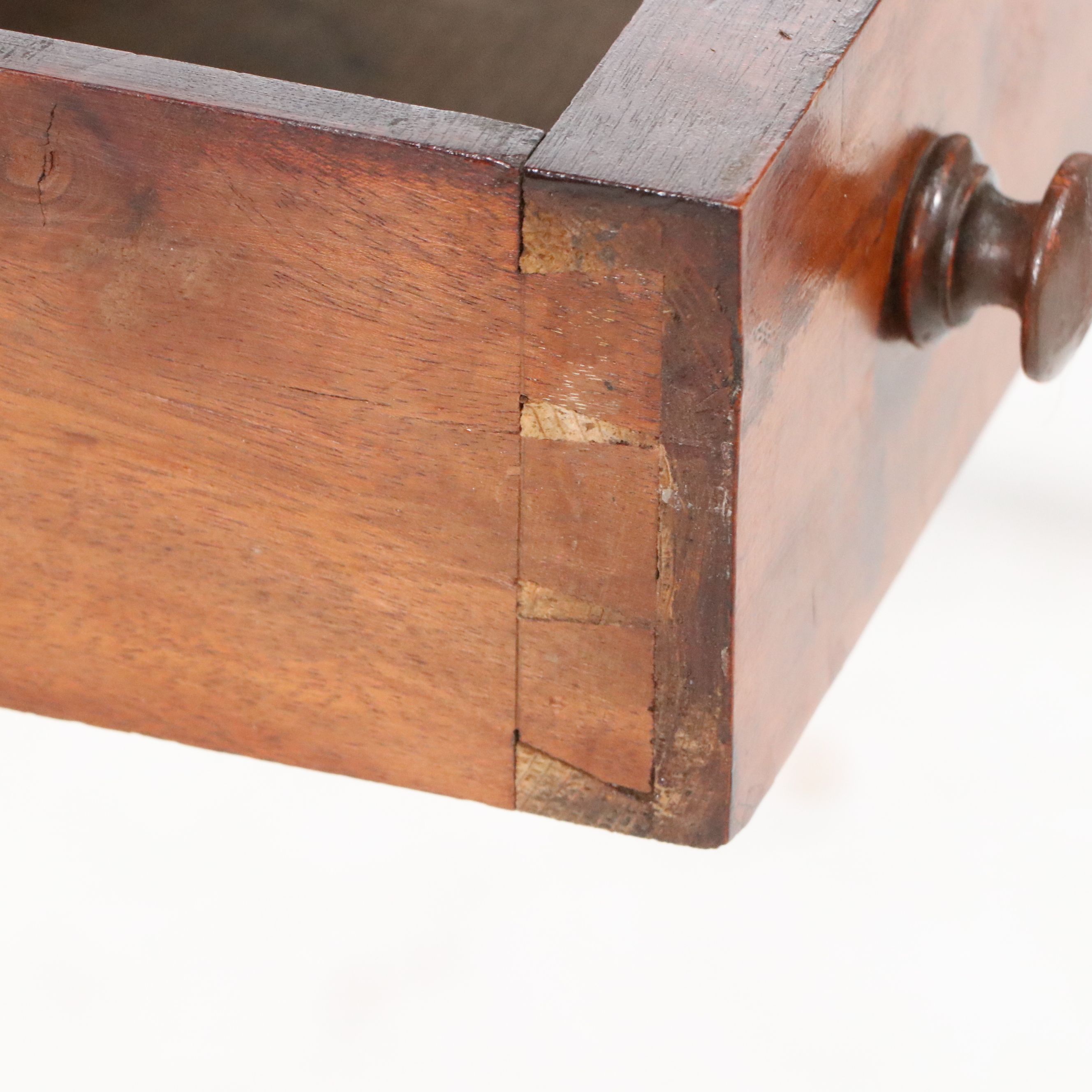 English Victorian Mahogany Dickens Desk with Angled Leather Writing Surface