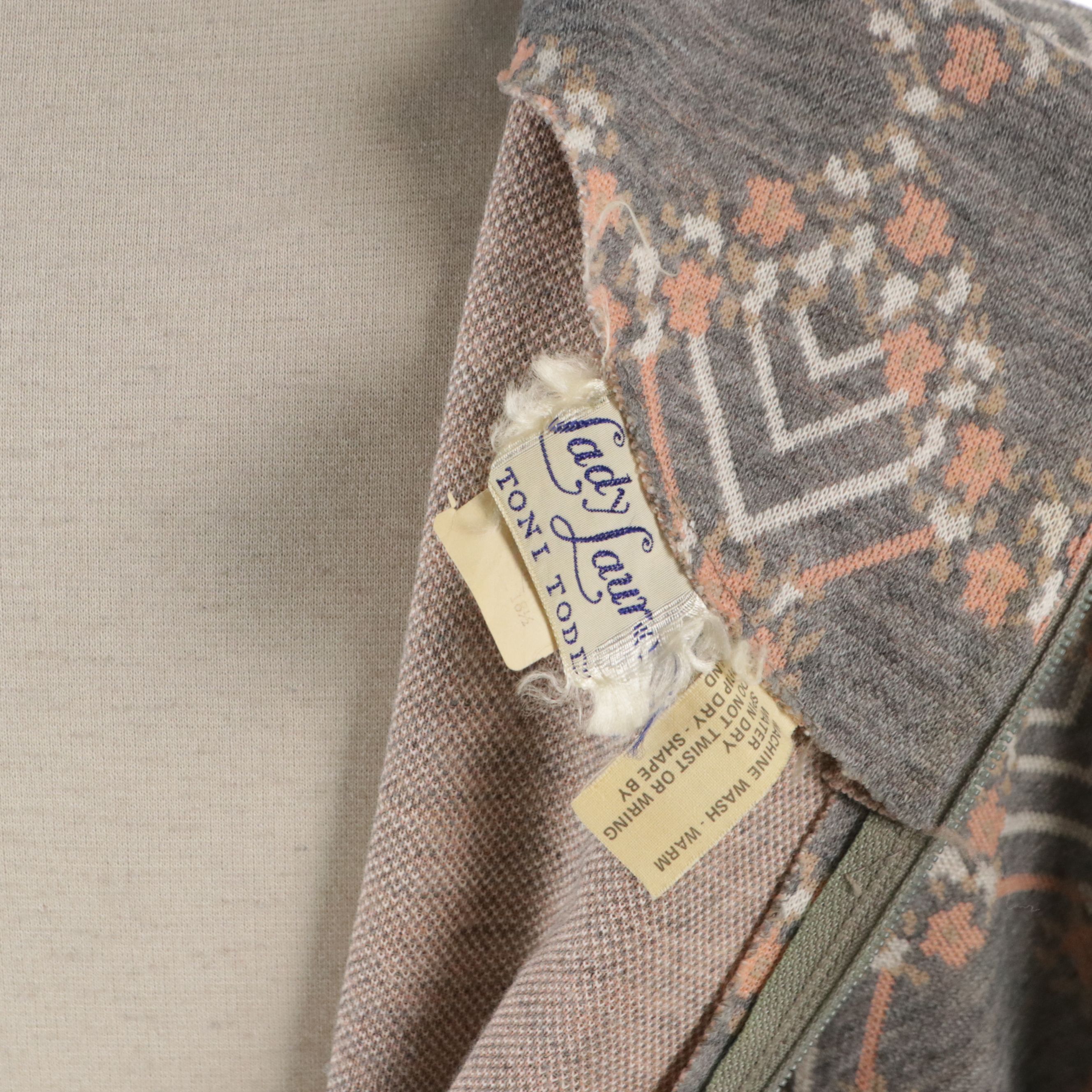 Lady Laura Printed Shift Dress and Tiffany Manor Pink Knit Top