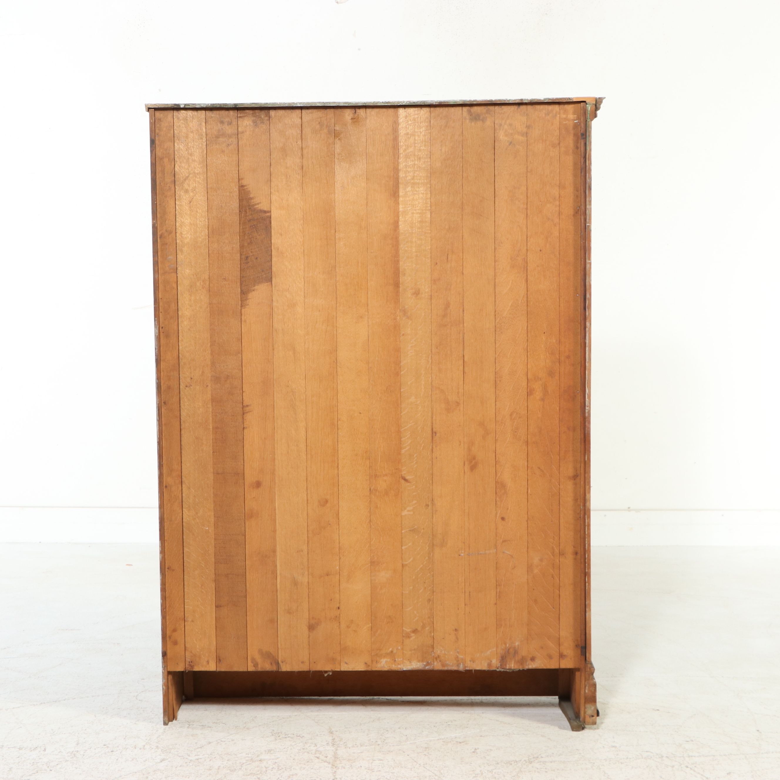 American Oak Arts & Crafts Style Glass Front Bookcase, Early 20th Century