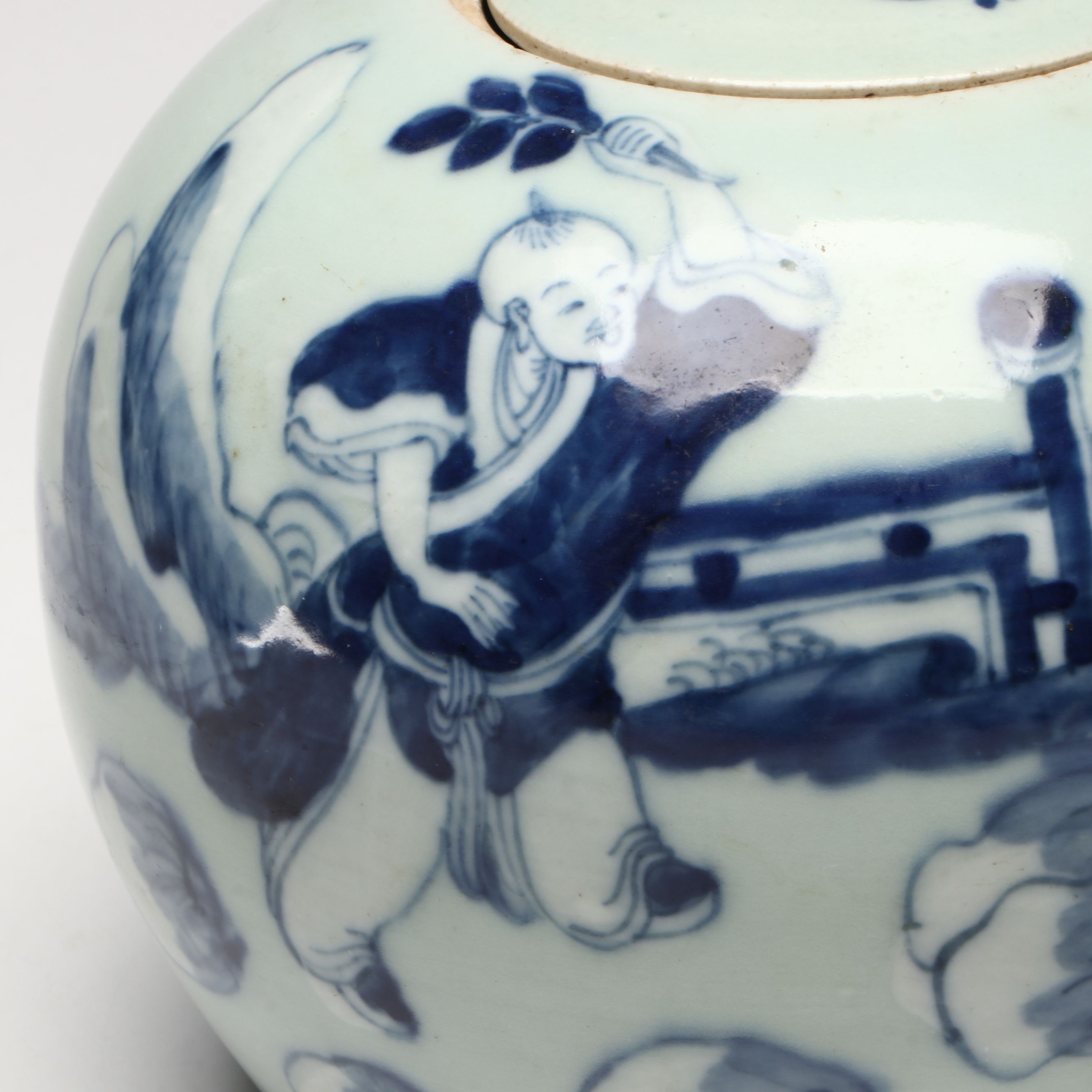 Chinese Blue and White "Boys at Play" Porcelain Ginger Jar