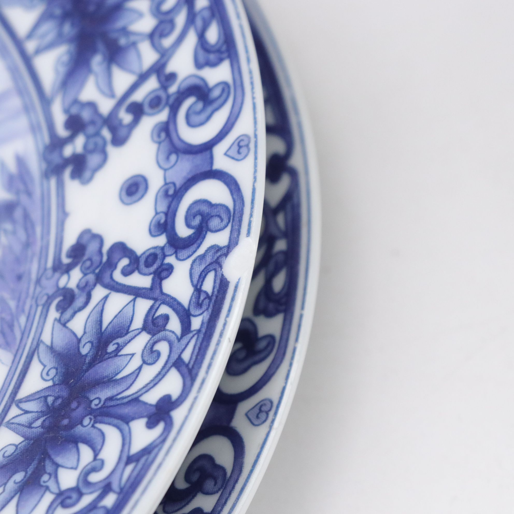 Chinese "Canton Blue" Dinnerware Collection with Serving Pieces
