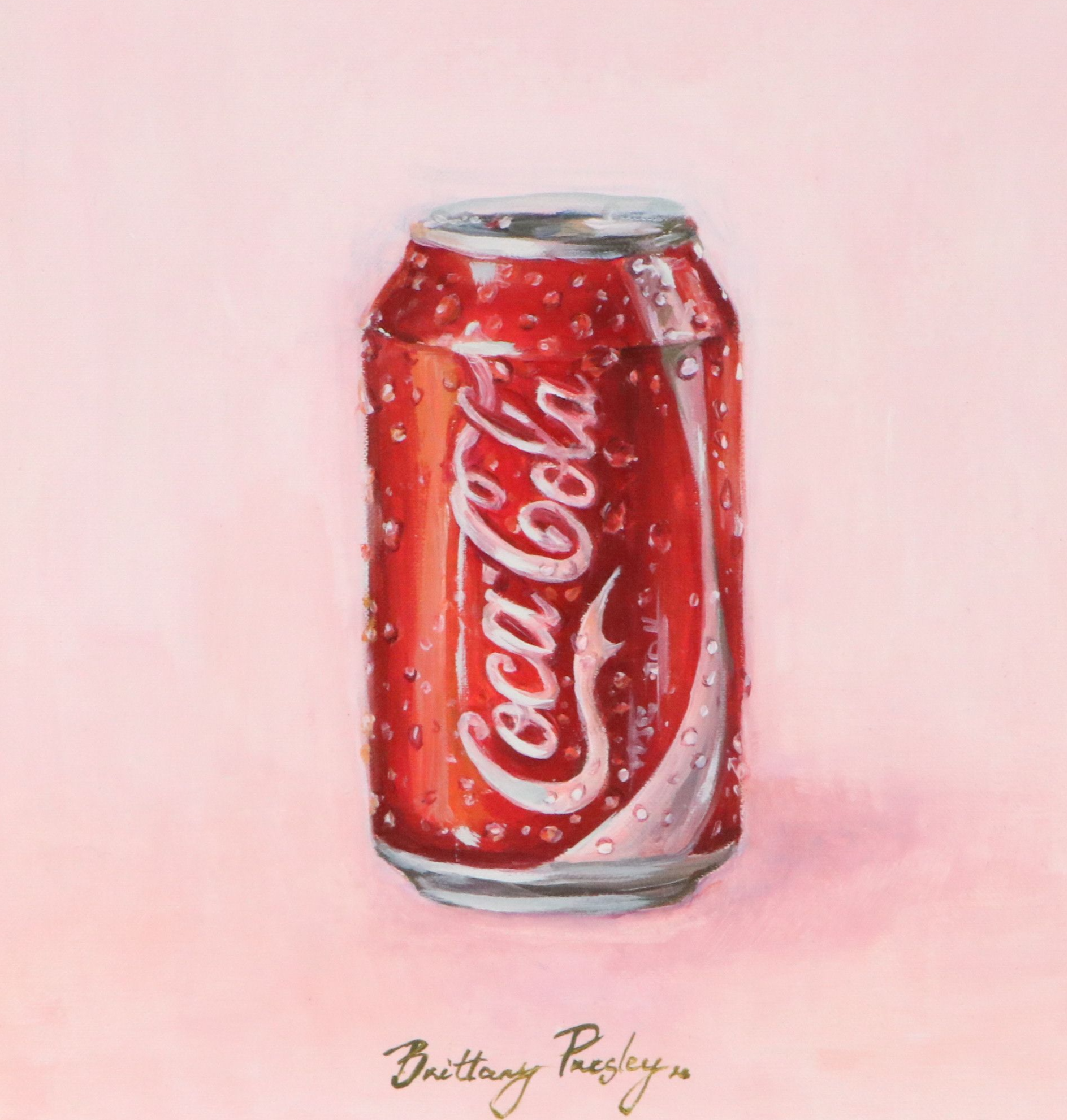 Brittany Presley Still Life Oil Painting of Coca-Cola Can, 2026