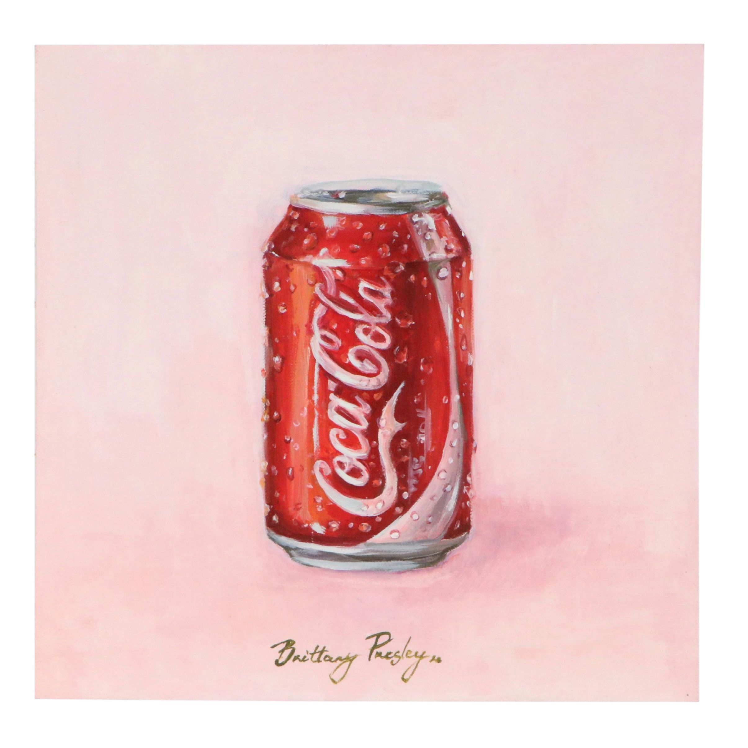 Brittany Presley Still Life Oil Painting of Coca-Cola Can, 2026