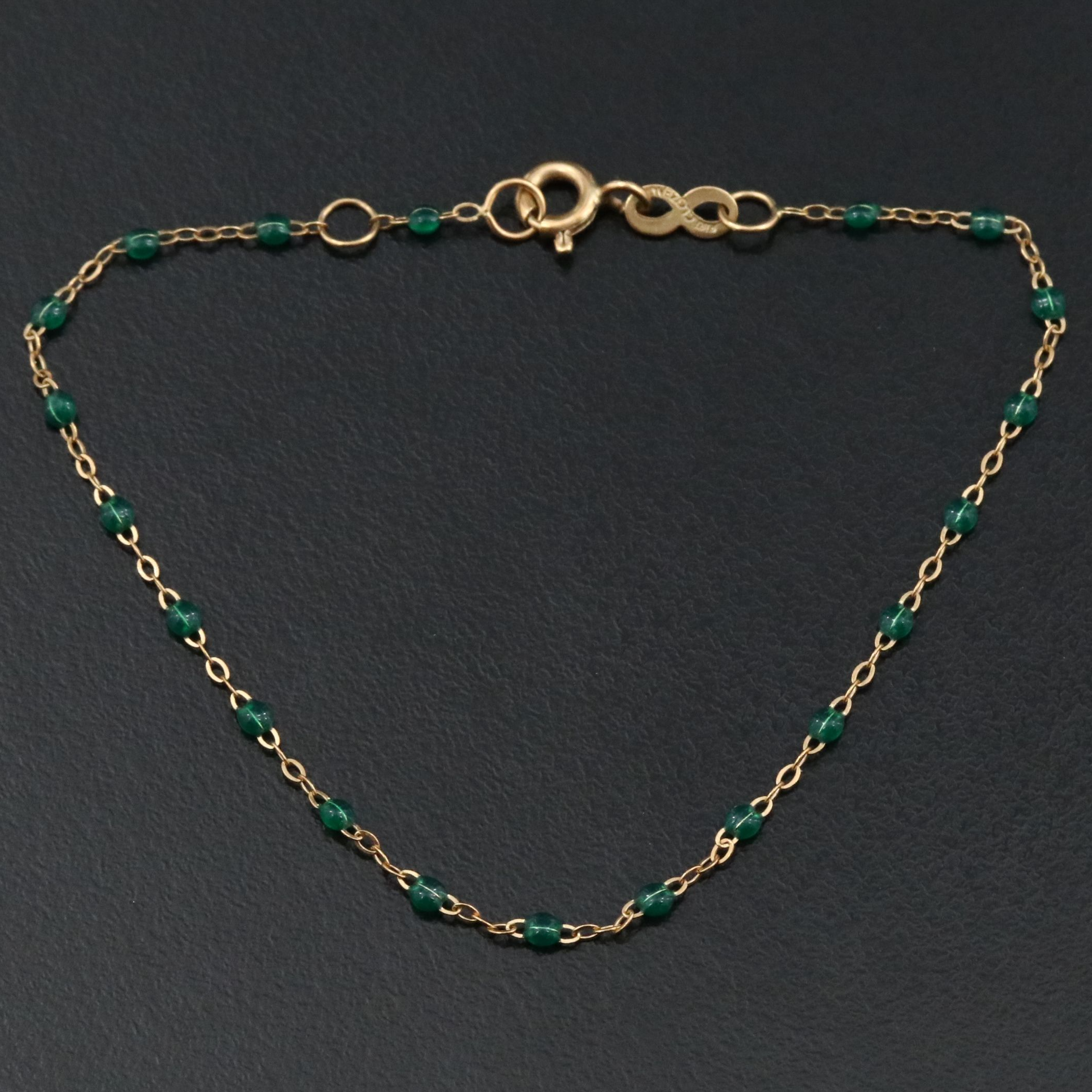 Gigi Clozeau Classic Gigi 18K Green Resin Station Bracelet