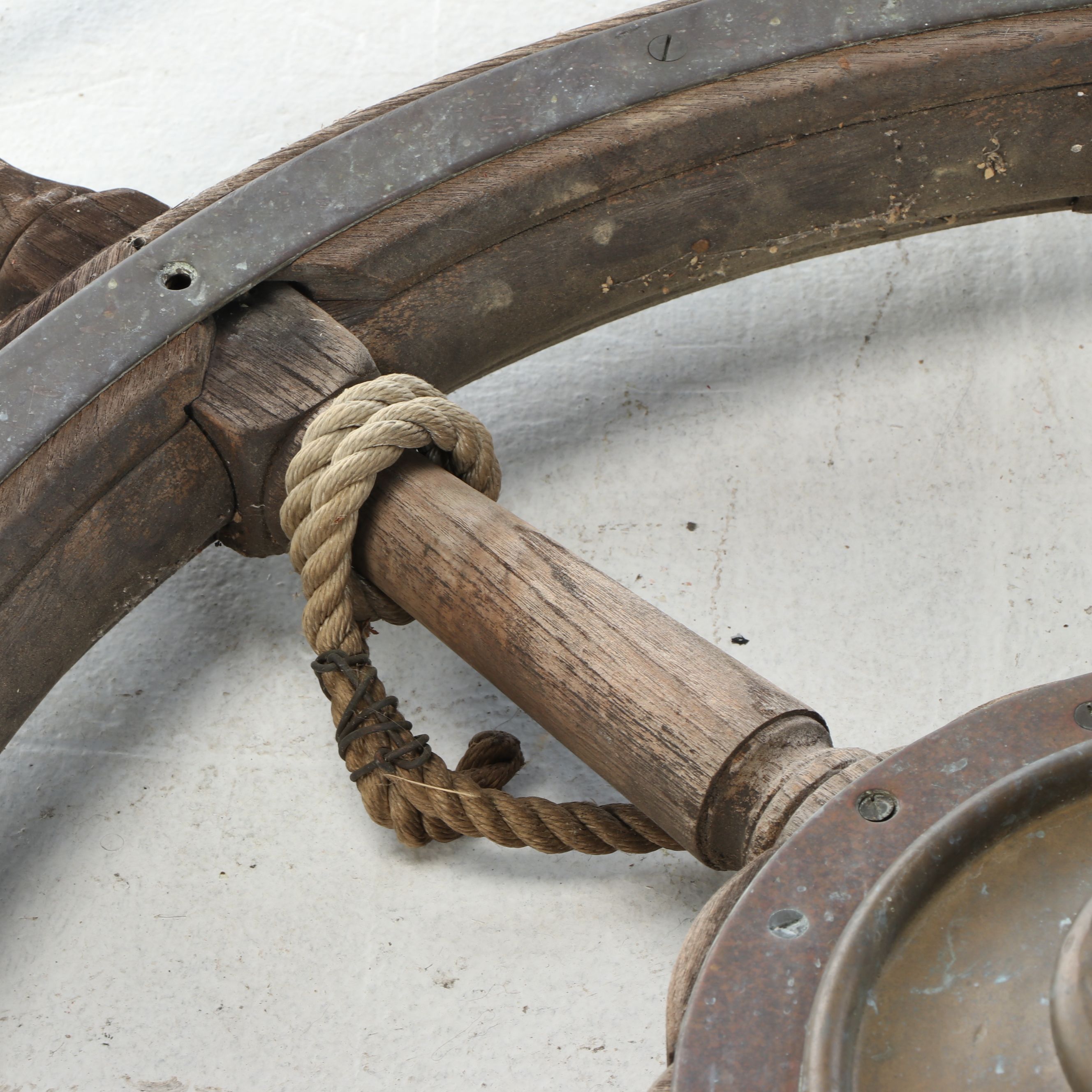 Wood and Metal Ship Captain's Wheel
