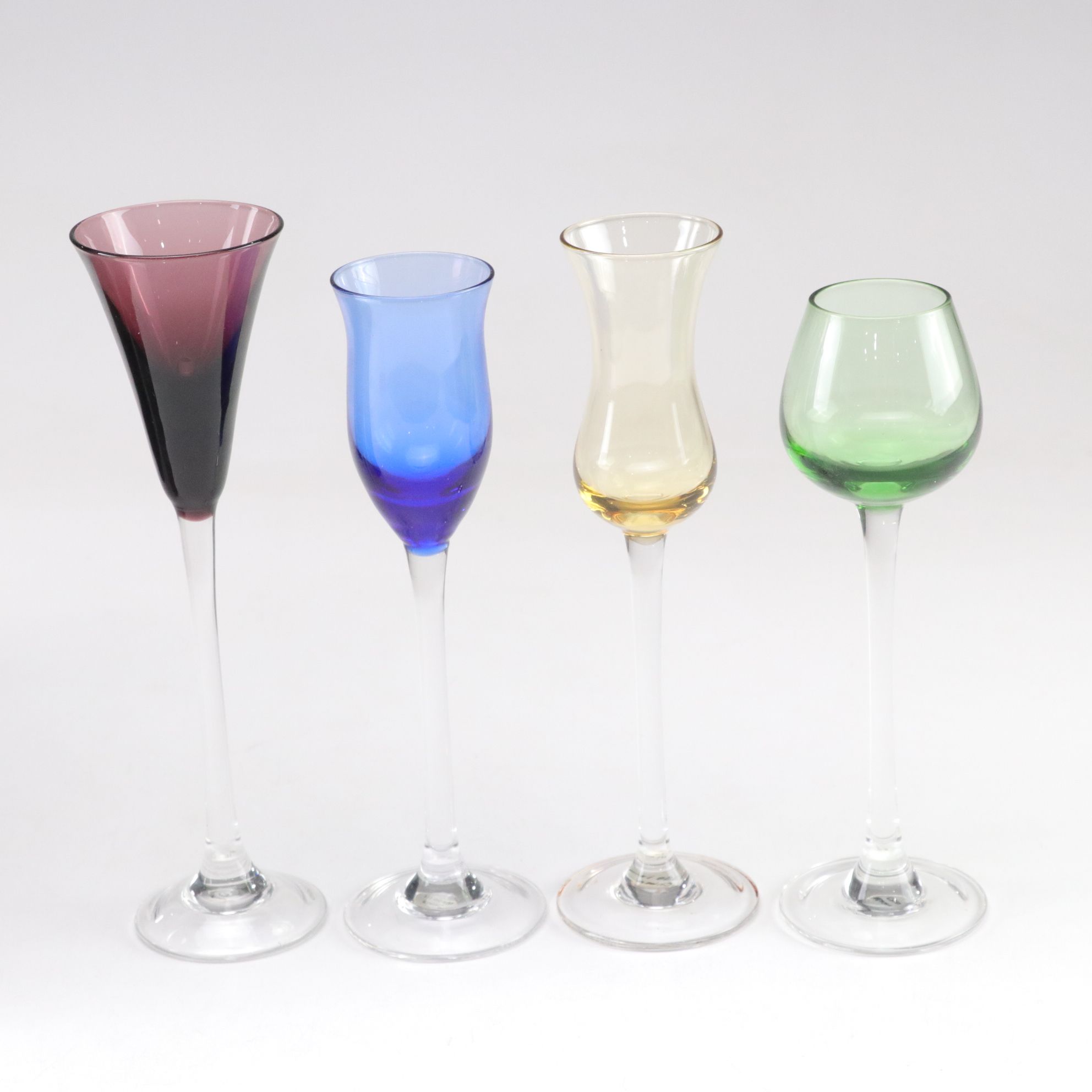 Lenox "Color Gems" Cordial Stemware with Pfaltzgraff "Blossom" 2-Tier Tray