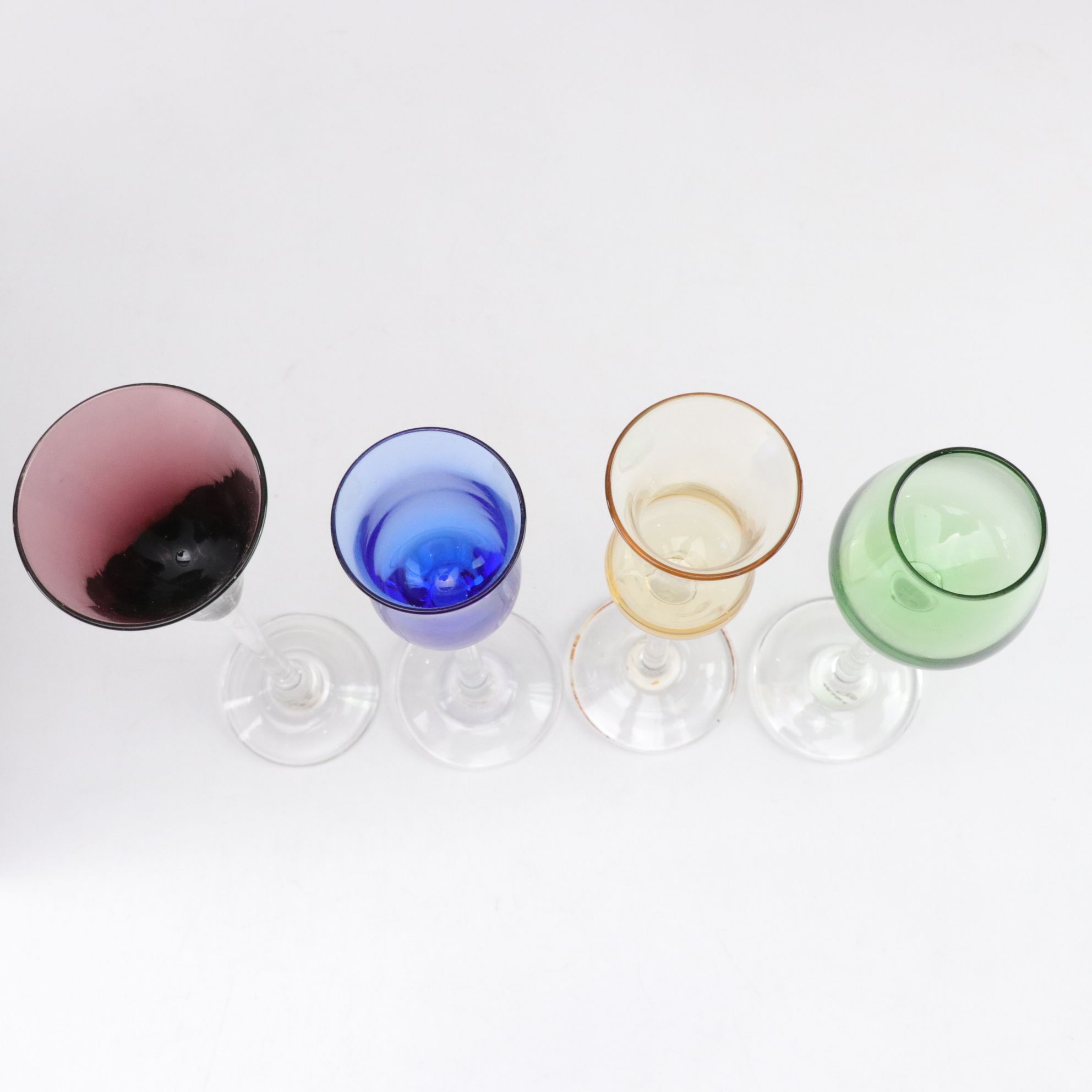 Lenox "Color Gems" Cordial Stemware with Pfaltzgraff "Blossom" 2-Tier Tray