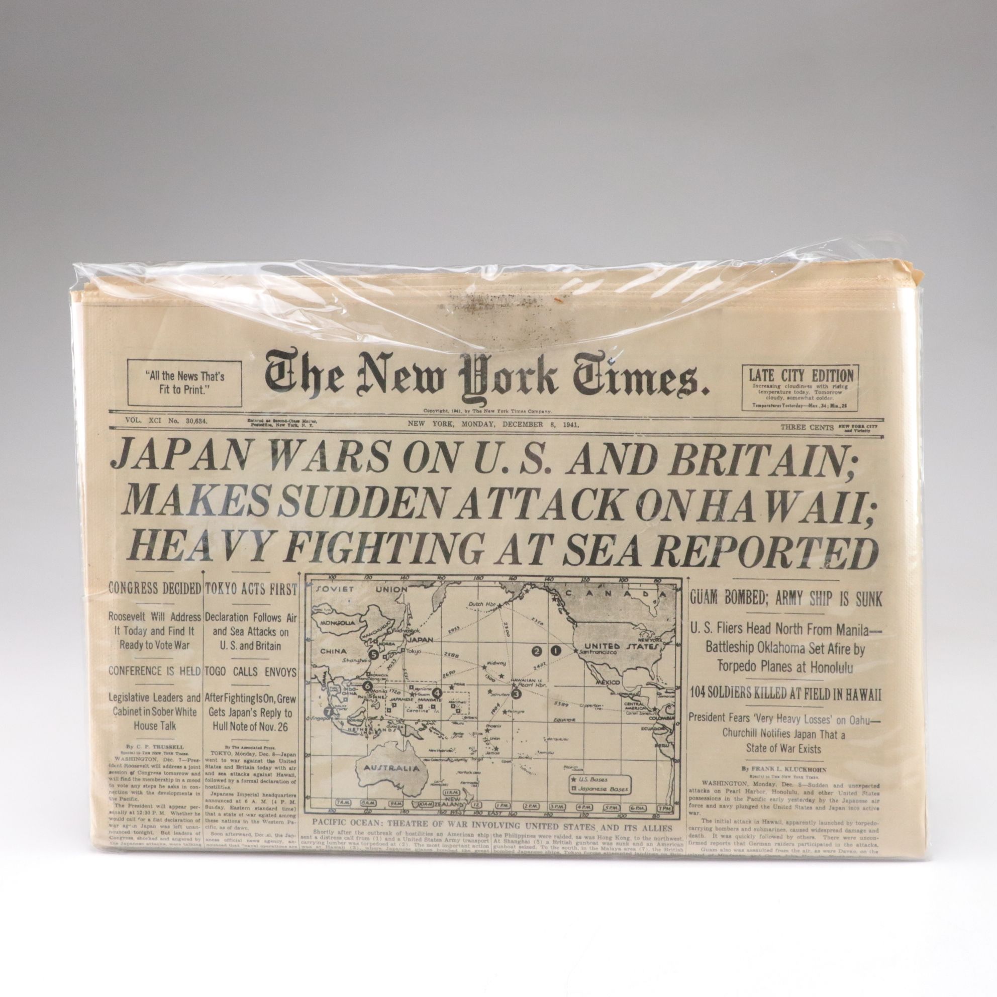 "The New York Times" Attack on Pearl Harbor Issue, 1941