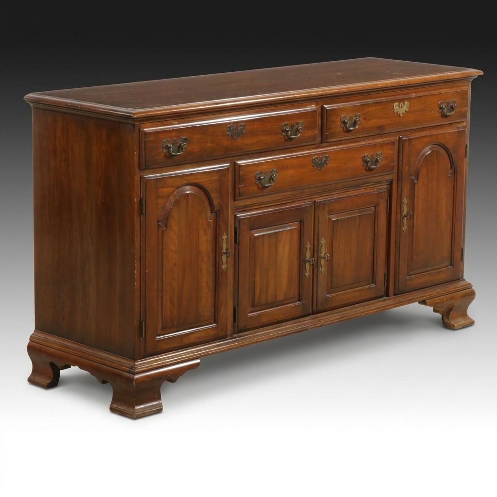Chippendale Style Rustic Cherry Sideboard, Late 20th Century