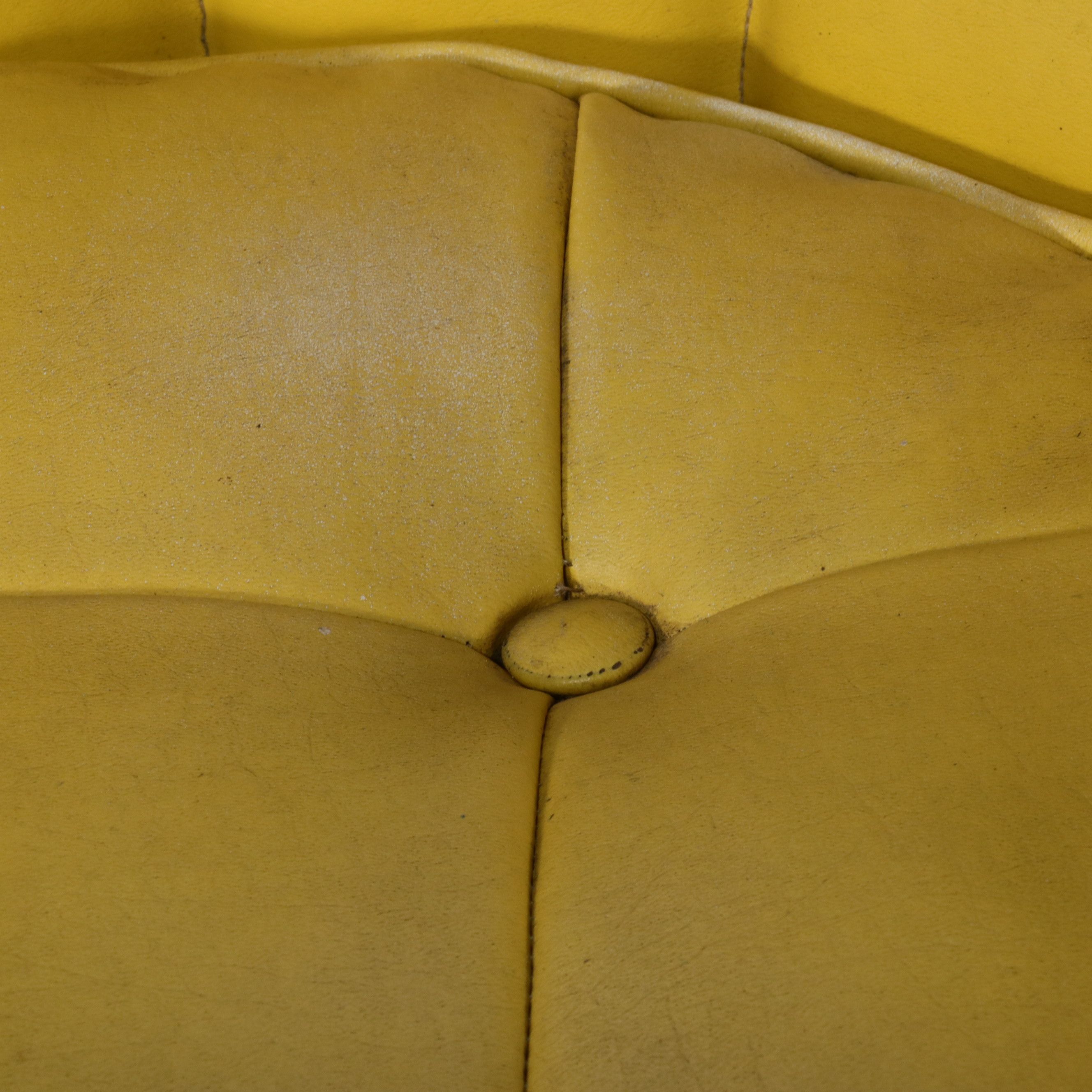 Pair of Mid Century Modern Swivel Hoop Chairs with Vinyl Cushions