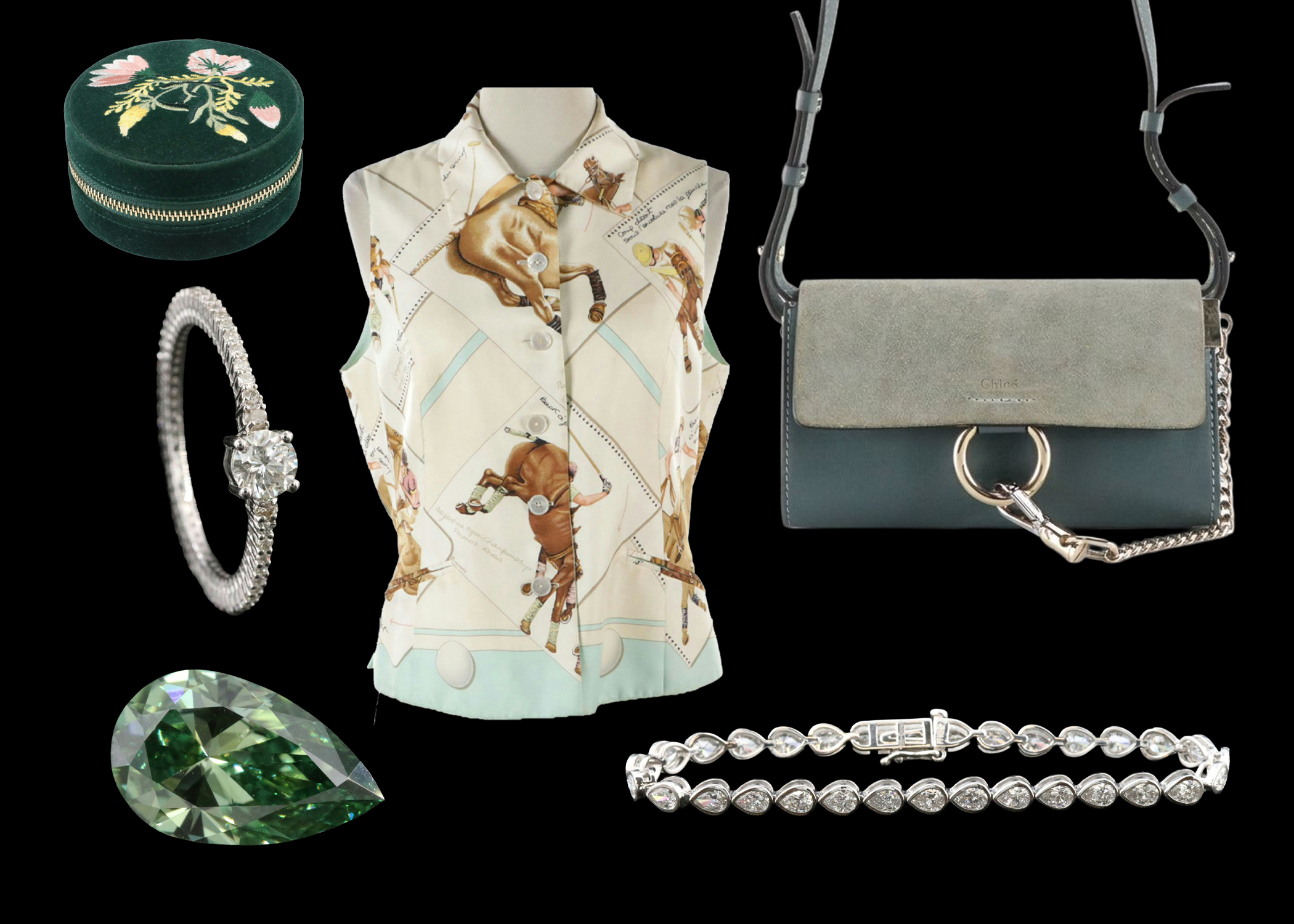 Curated Designer Handbags, Hermès Silks & Brilliant Diamond Creations