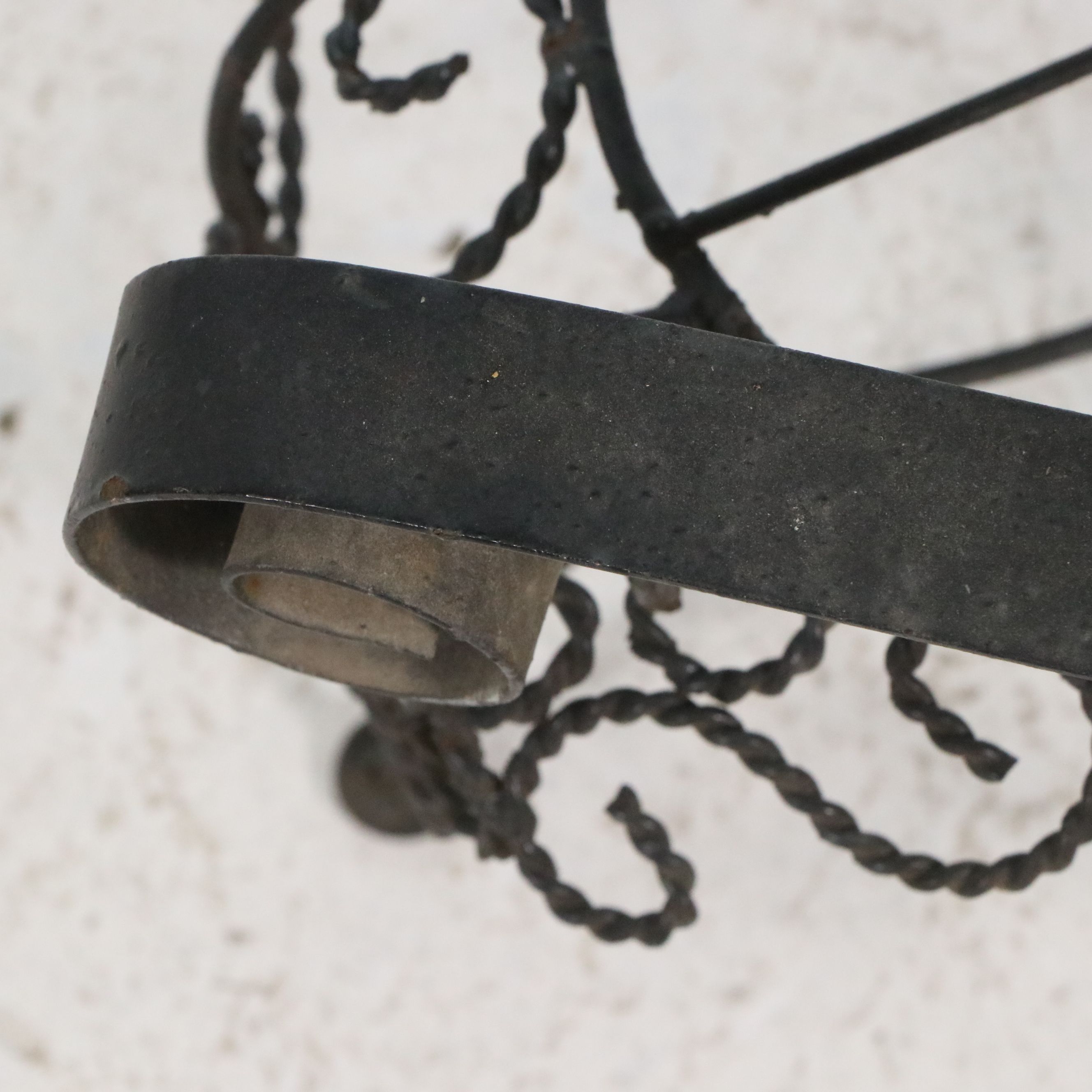 Three-Piece Victorian Style Wrought Iron Peacock Patio Set, 20th Century