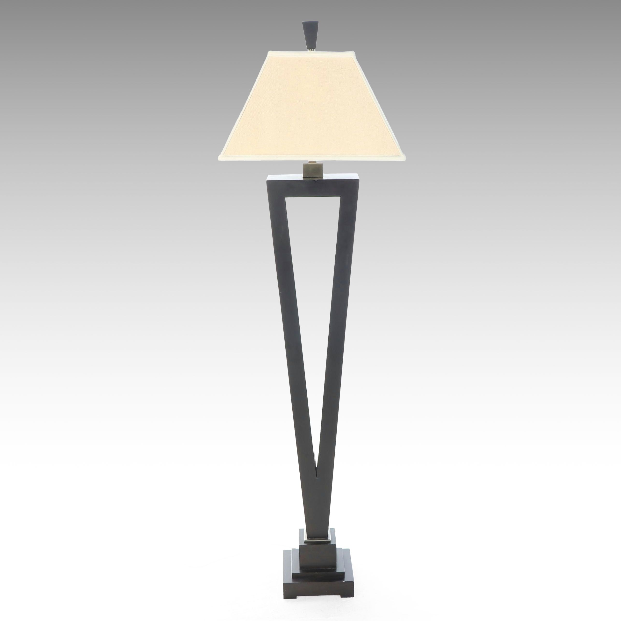 Contemporary Geometric Floor Lamp with Pyramid Uttermost Shade