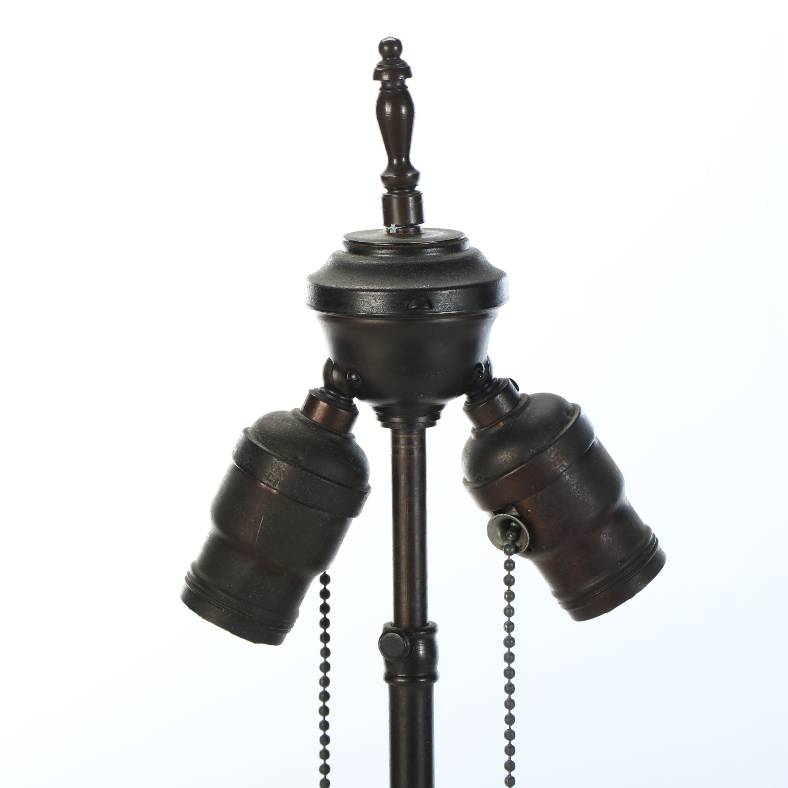 Chinese Purple and Blue Floral Cloisonné on Brass Table Lamp