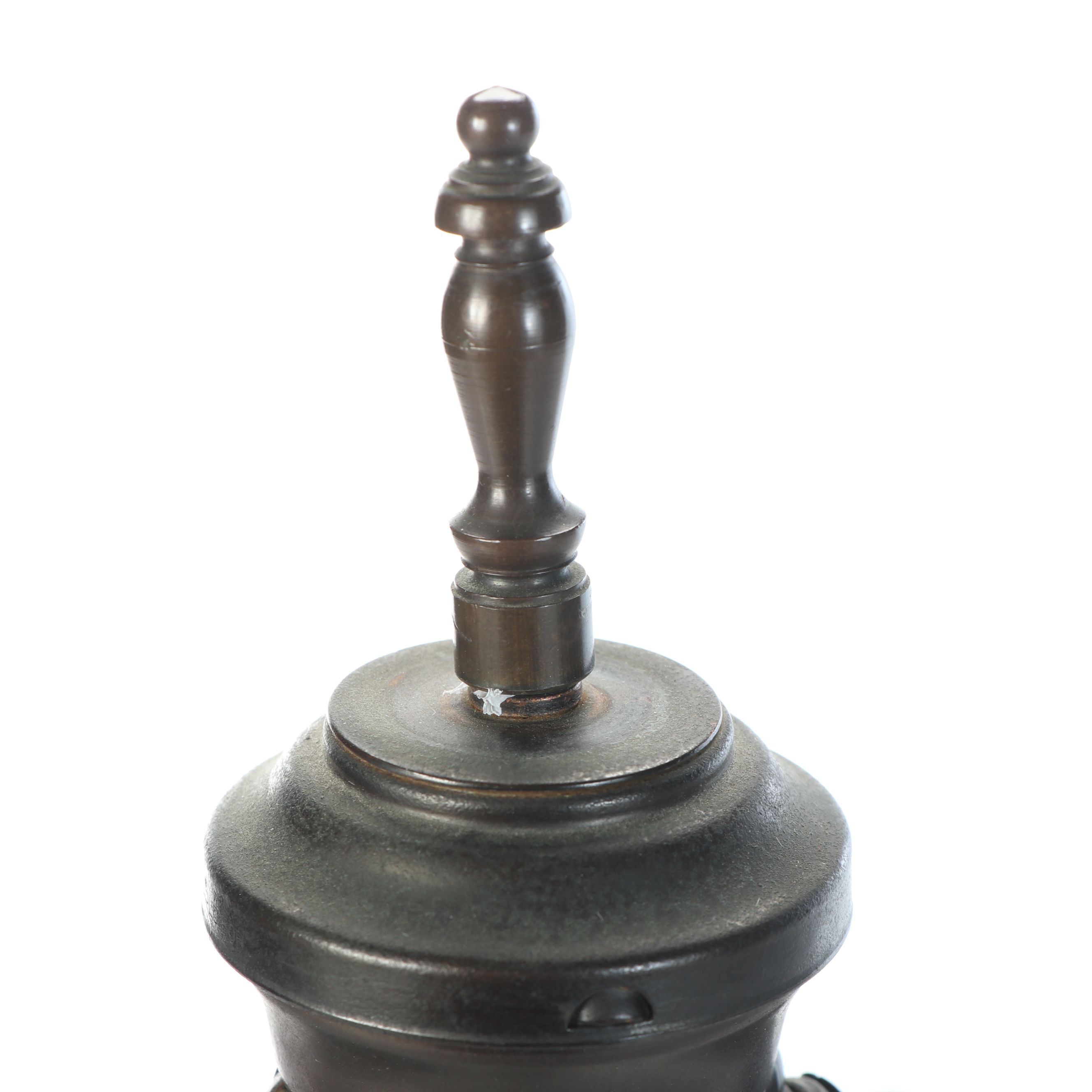 Chinese Purple and Blue Floral Cloisonné on Brass Table Lamp