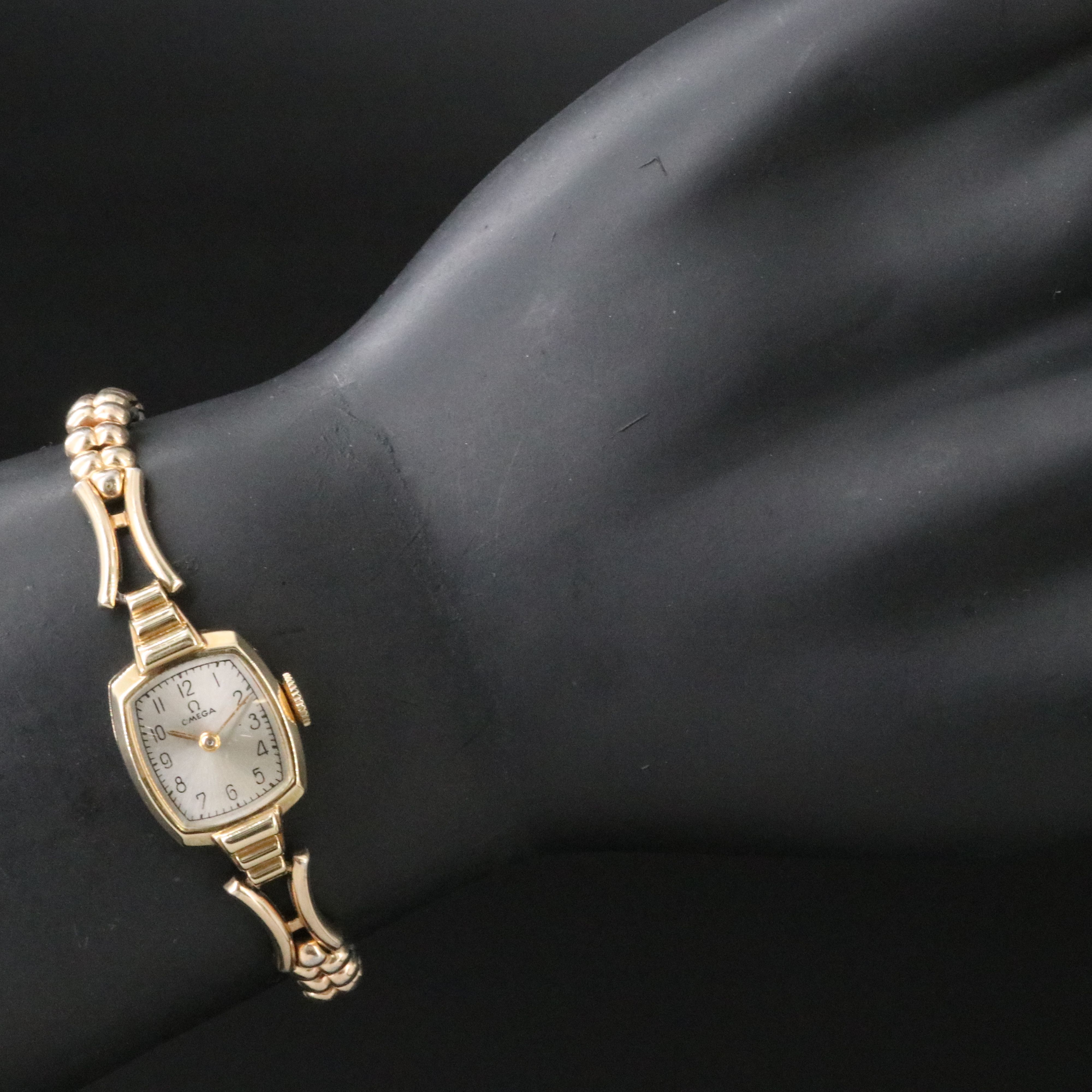 1944 Omega 14K  Fancy Lug Stem Wind Dress Watch