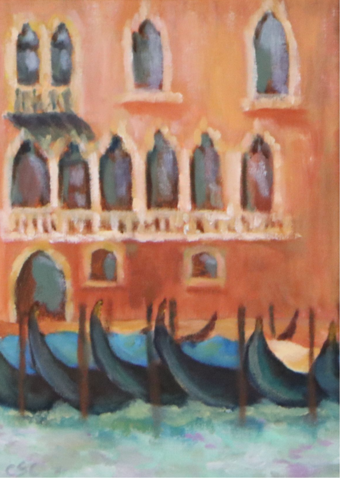 Venetian Canal Oil Painting, 21st Century