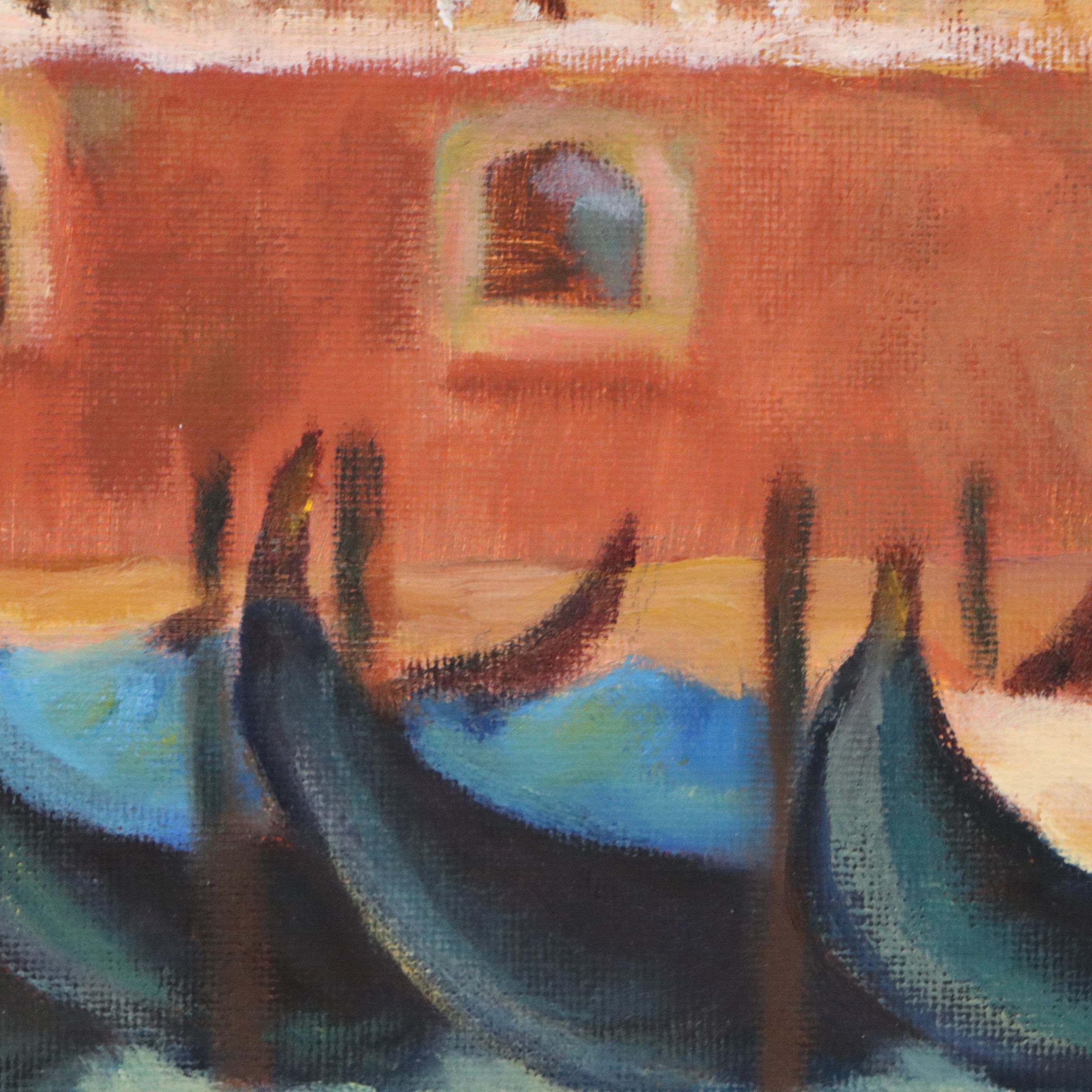 Venetian Canal Oil Painting, 21st Century