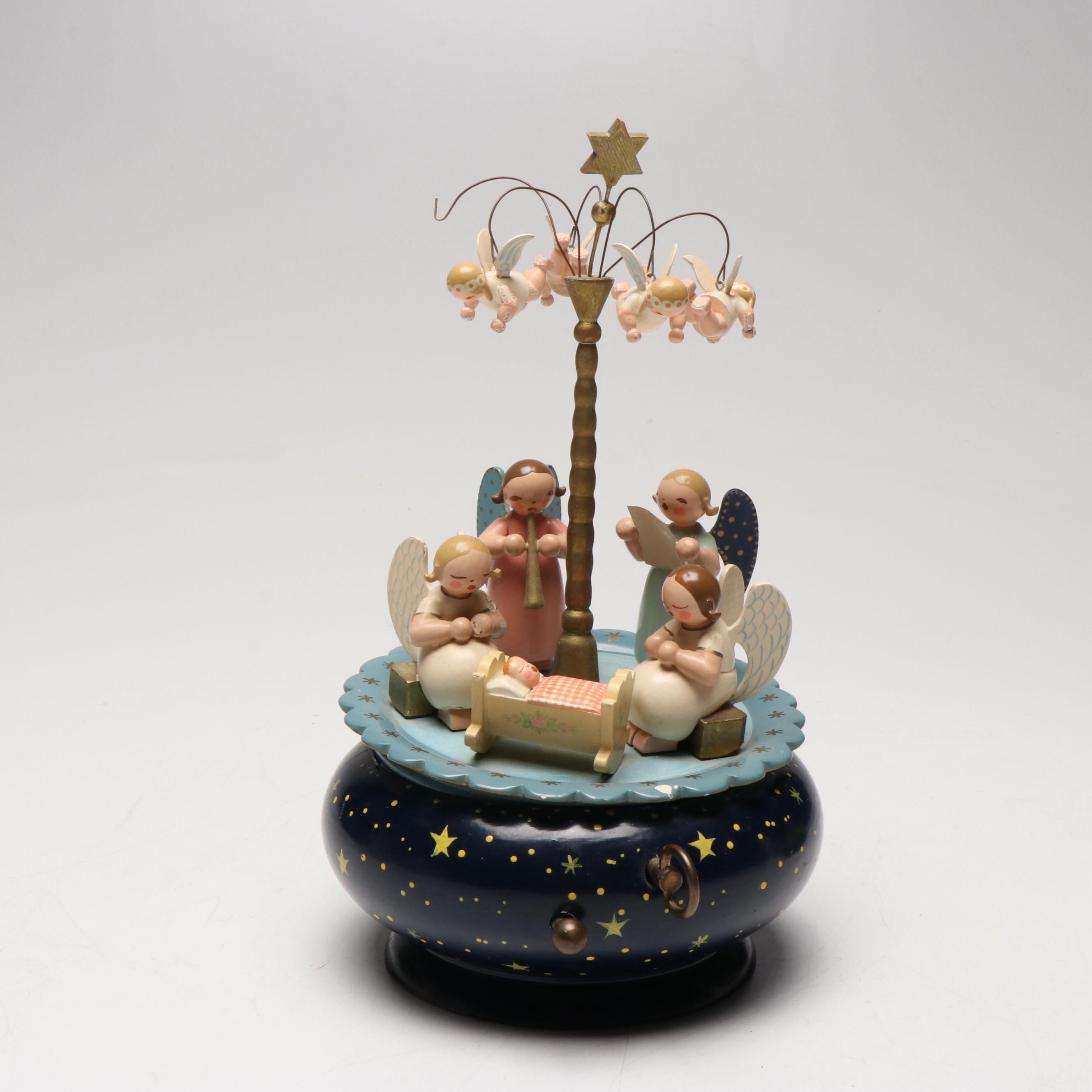 German "Silent Night" Wood Music Box with Other European and American Décor