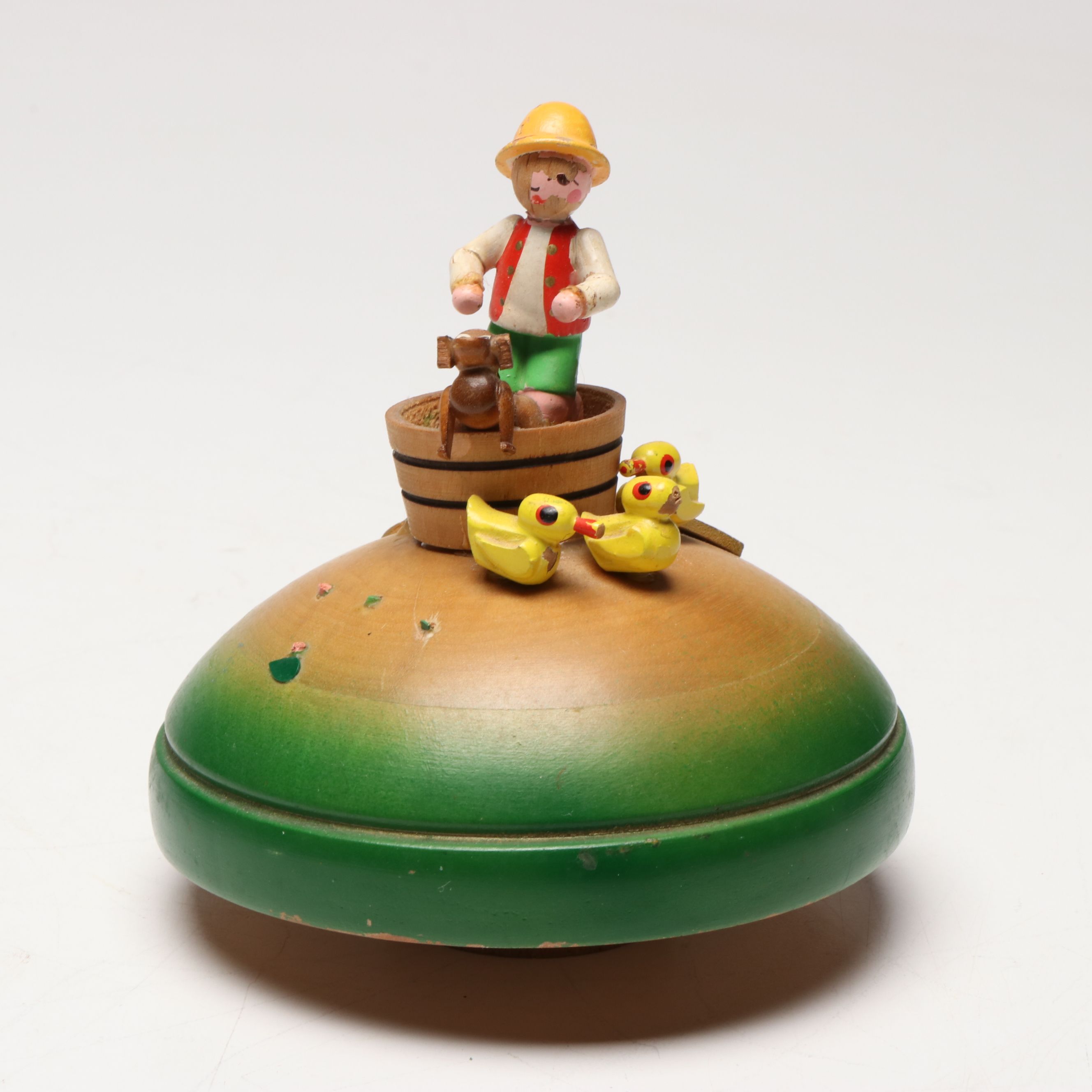 German "Silent Night" Wood Music Box with Other European and American Décor