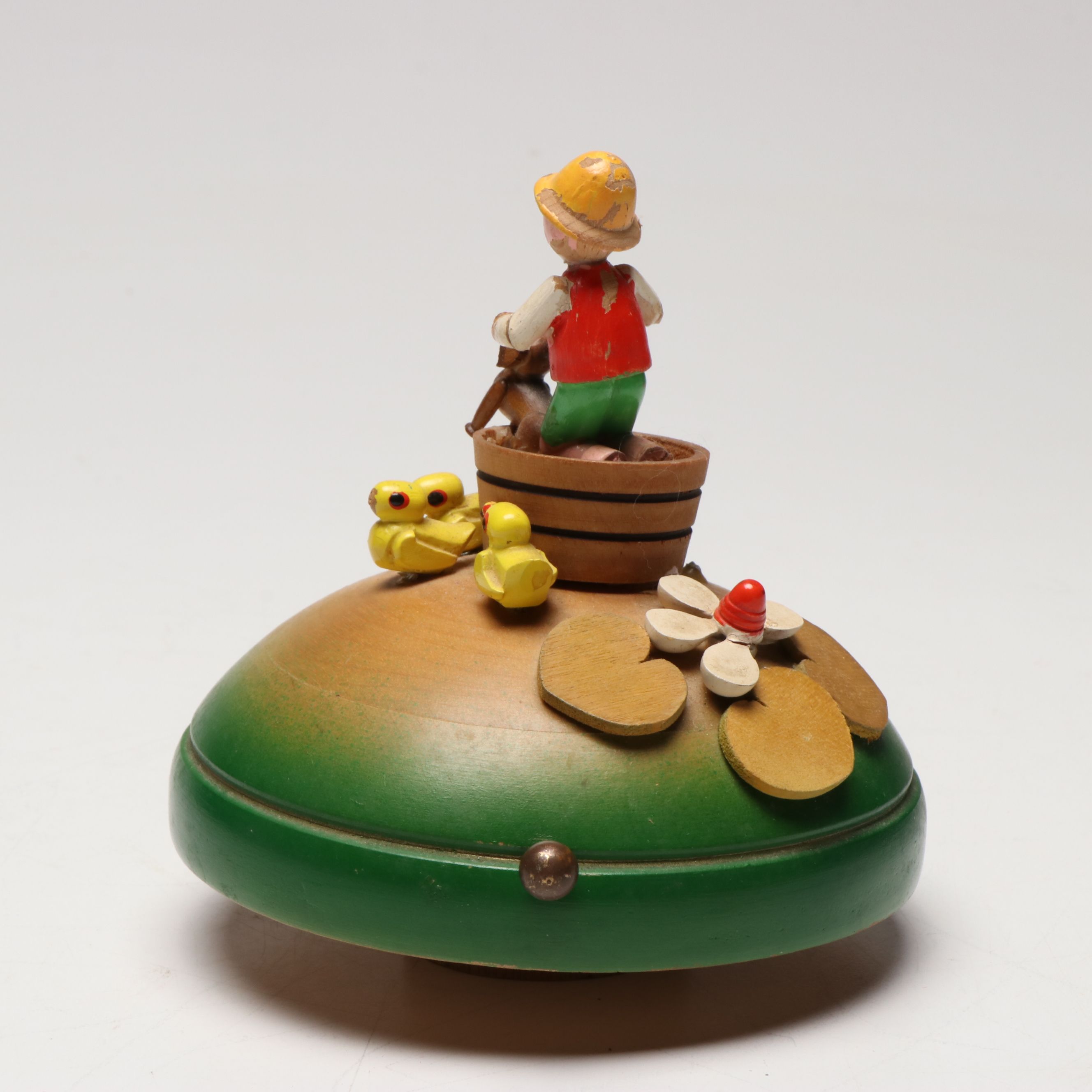 German "Silent Night" Wood Music Box with Other European and American Décor