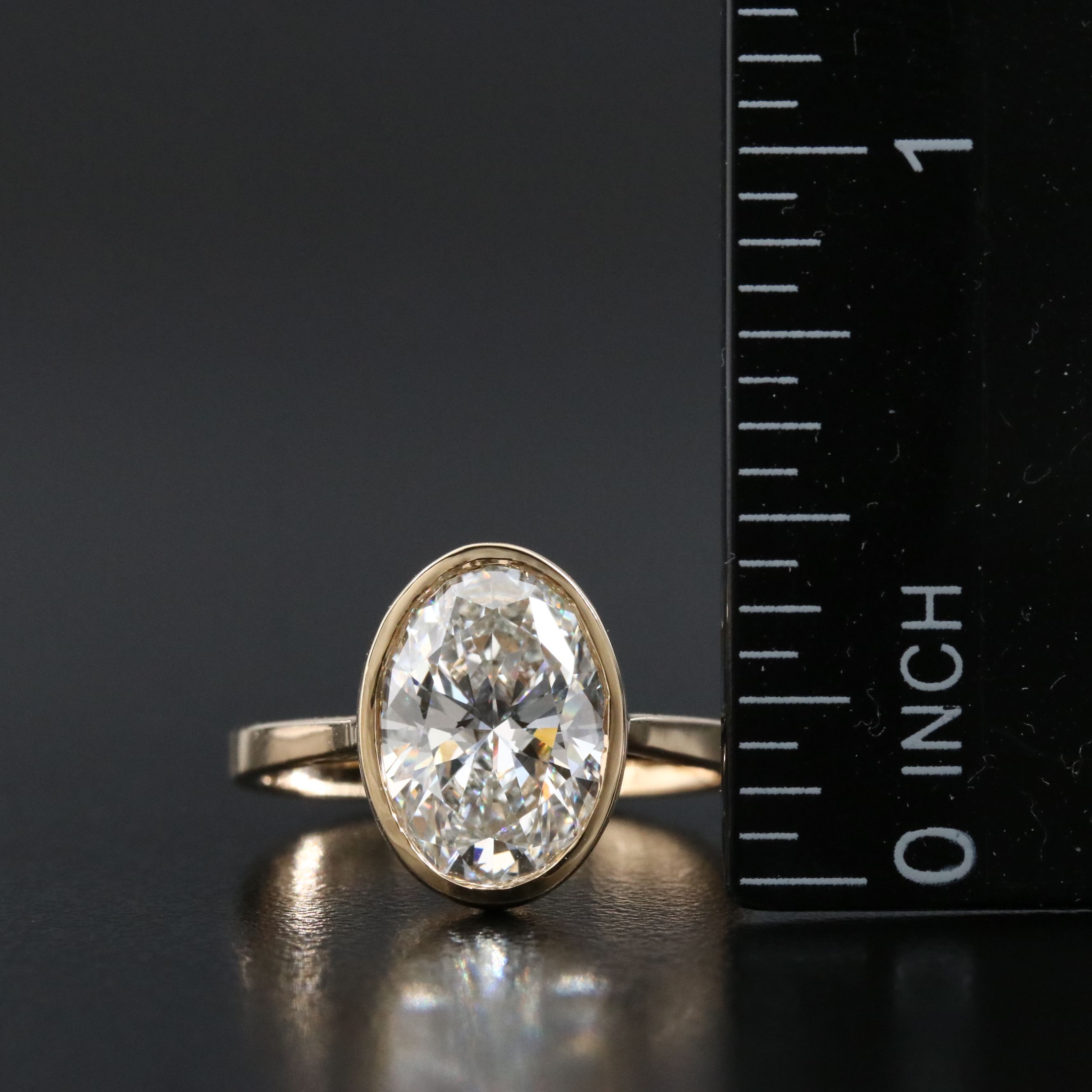 18K 3.09 CT Lab Grown Diamond Solitaire Ring with IGI Report
