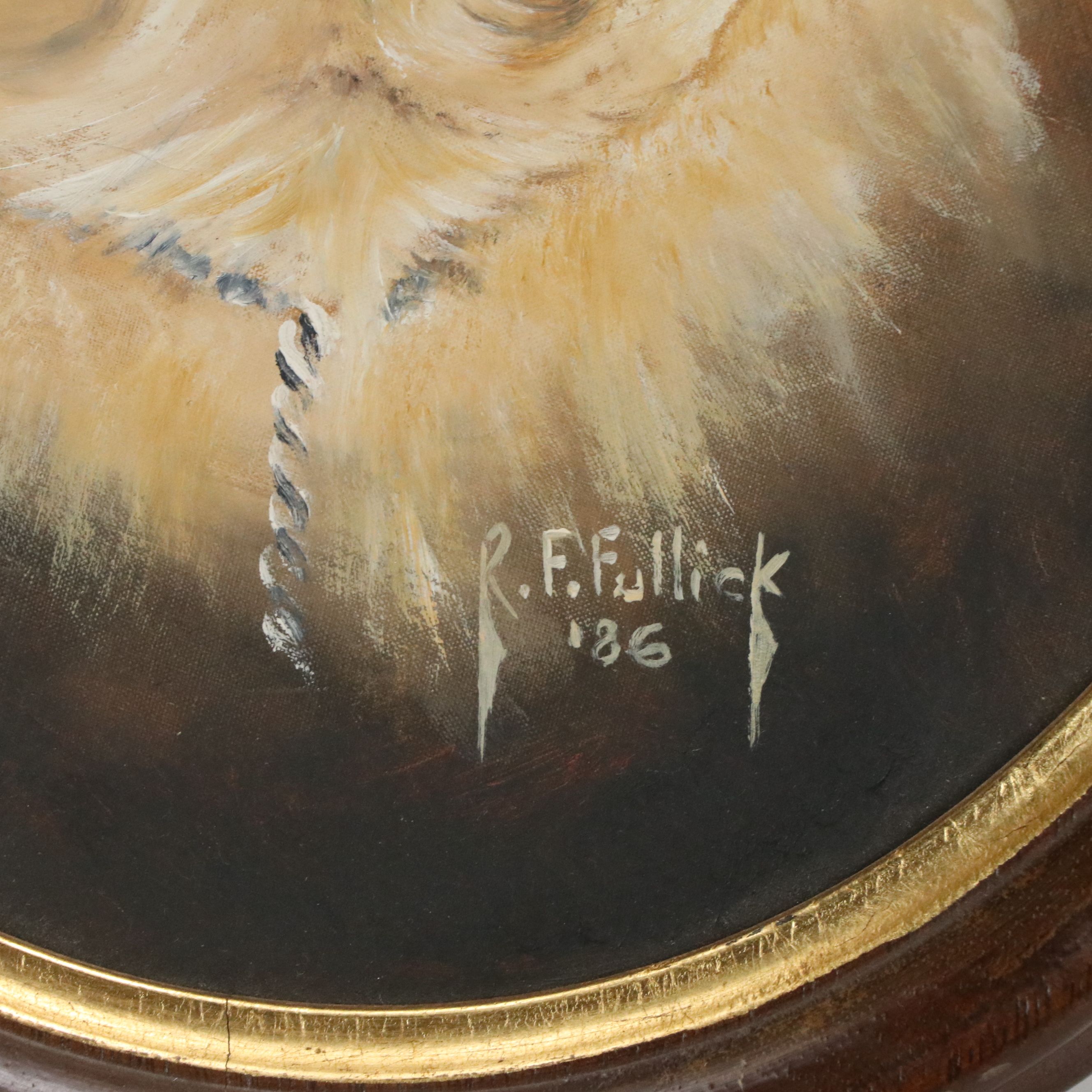 Ron "R. F." Fullick Oil Painting of Golden Retriever, 1986