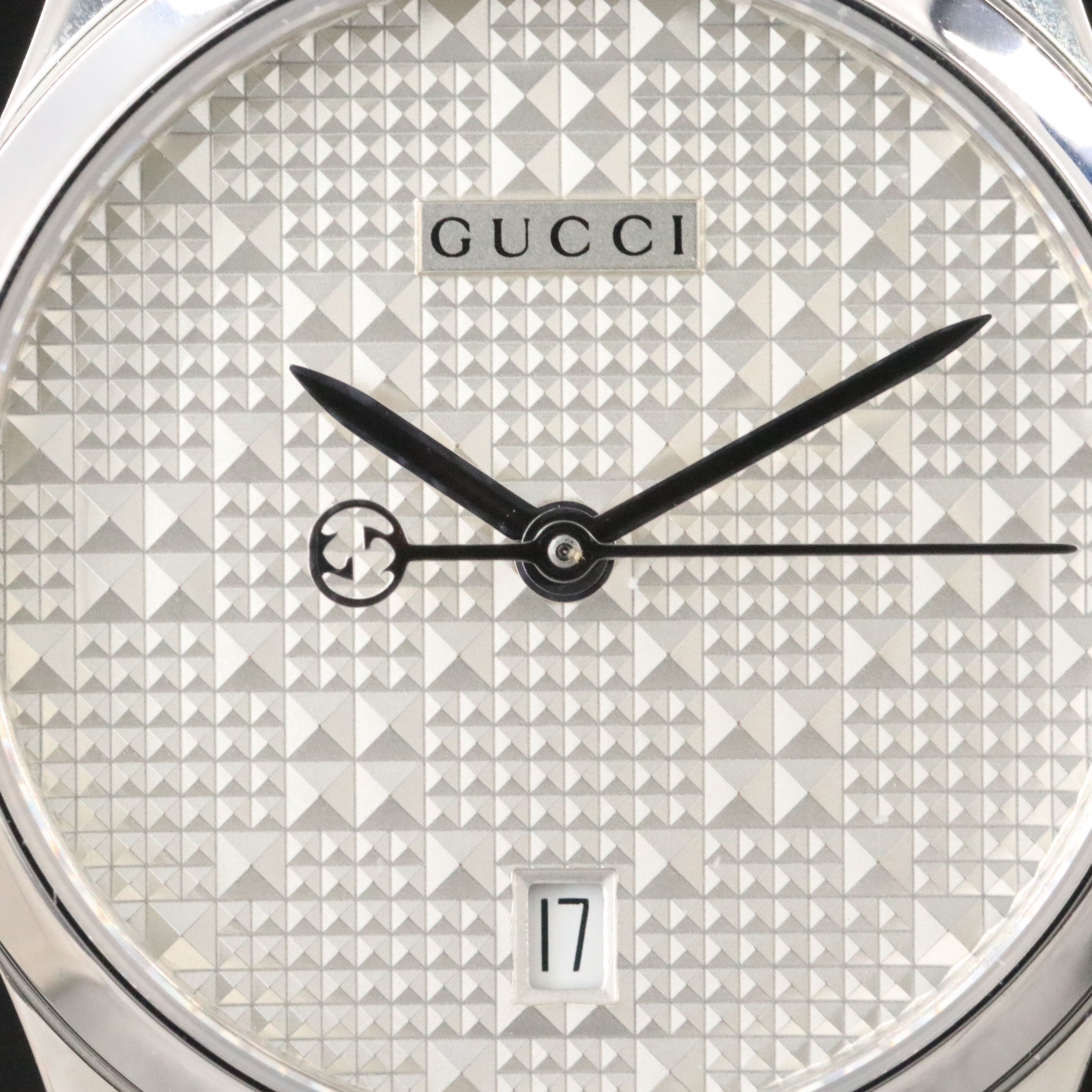 Gucci G-Timeless Silvered Textured Dial Stainless Steel Swiss Quartz Watch