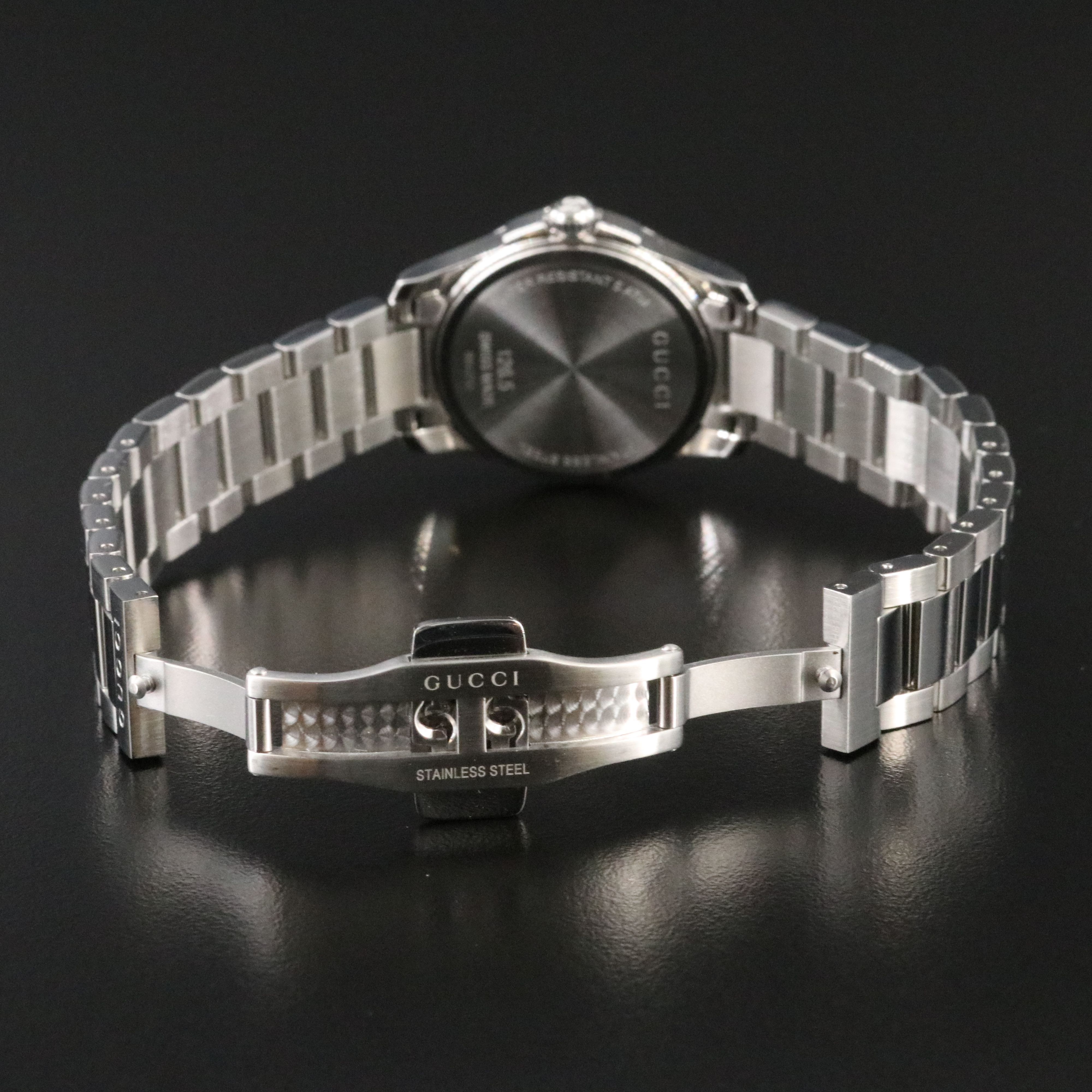 Gucci G-Timeless Silvered Textured Dial Stainless Steel Swiss Quartz Watch