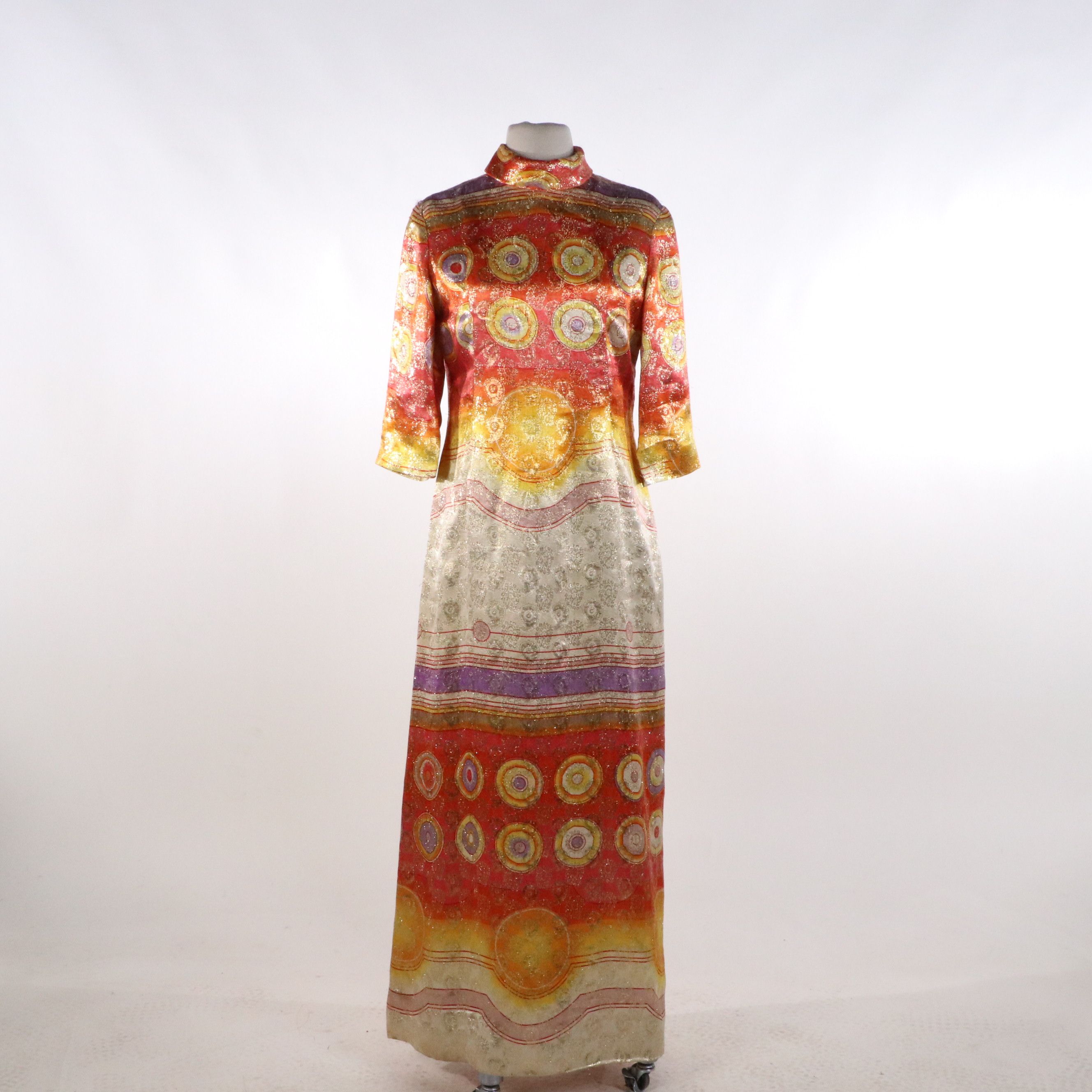 Curated 1960s Ensemble Featuring Malcolm Starr Metallic Evening Dress and More