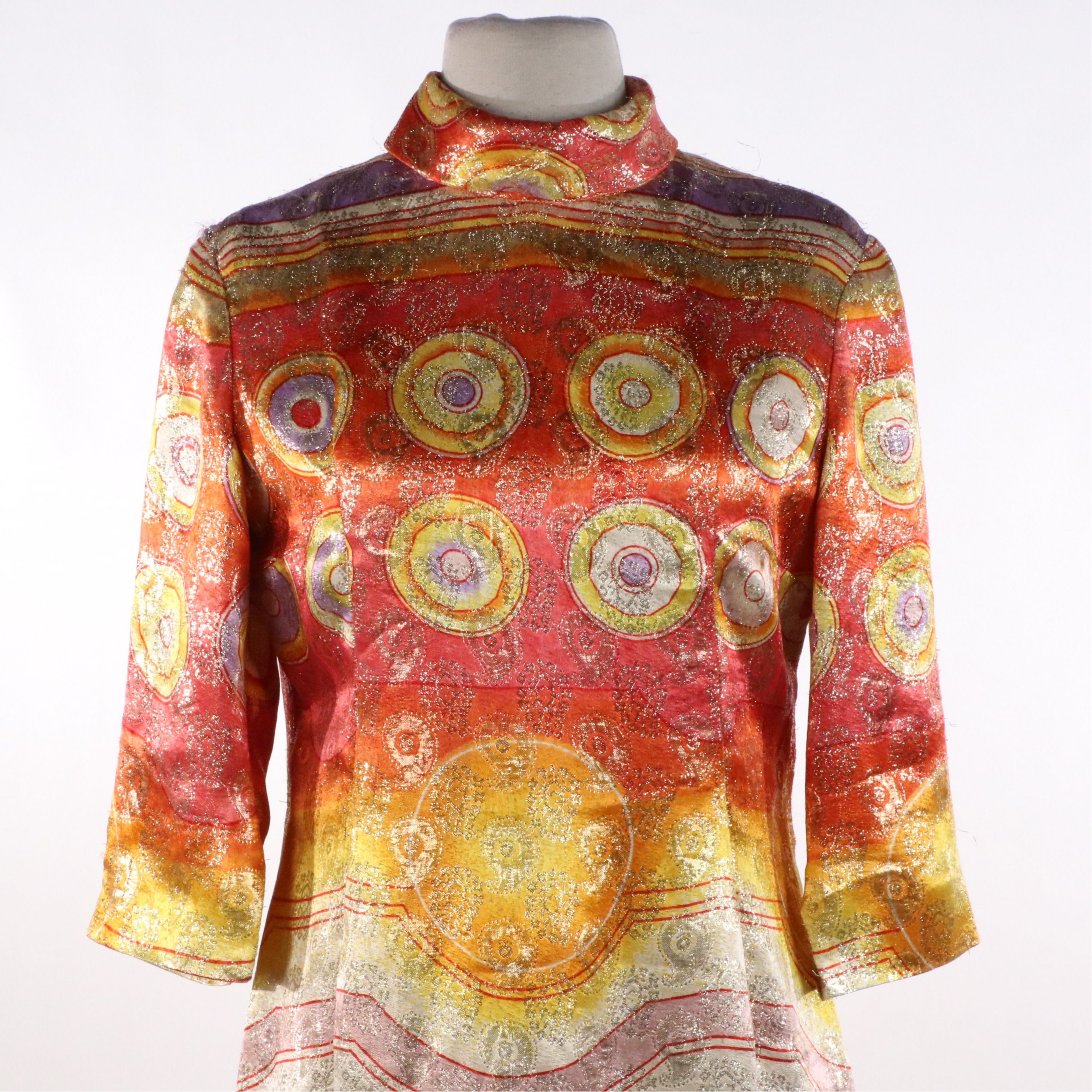 Curated 1960s Ensemble Featuring Malcolm Starr Metallic Evening Dress and More