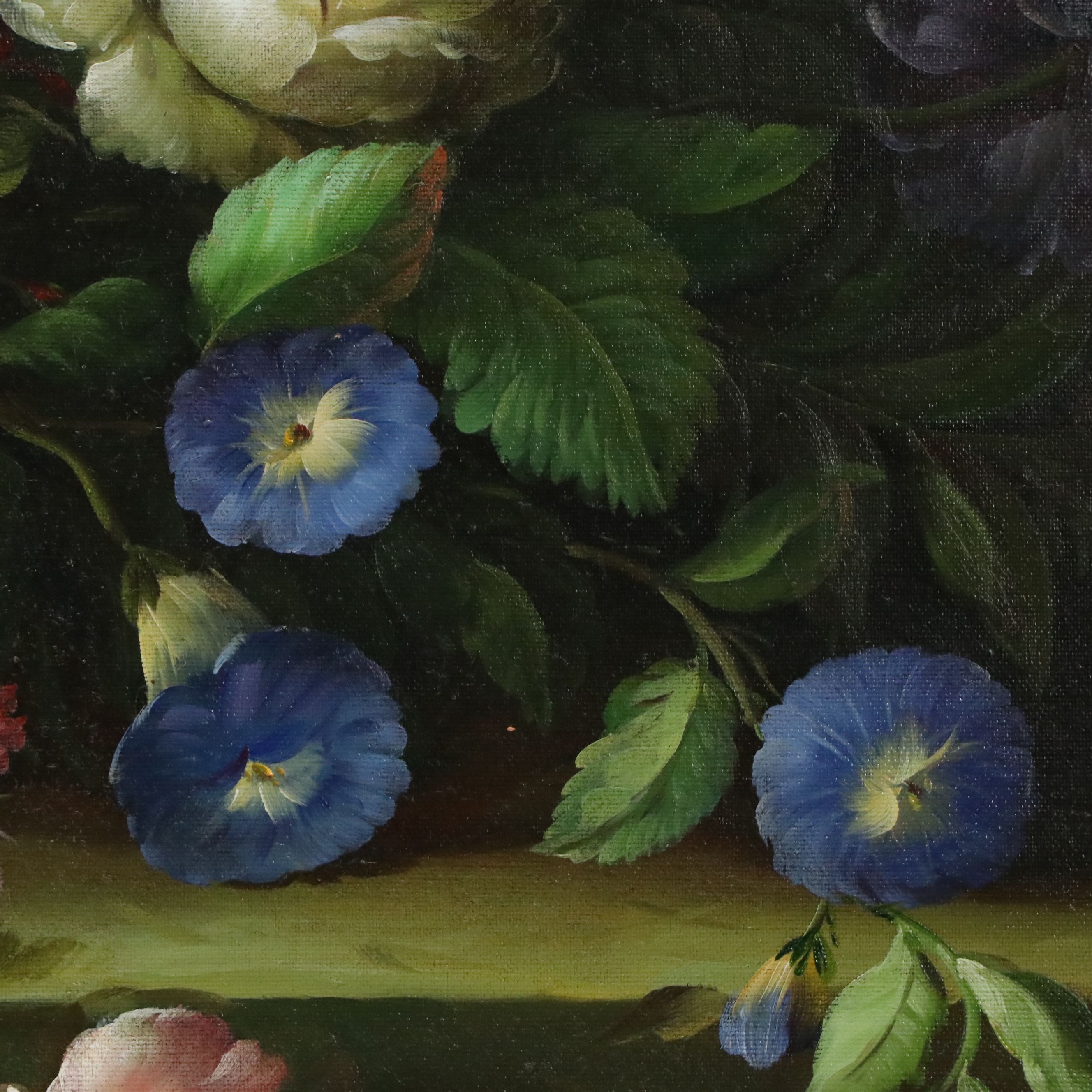 Still Life Oil Painting of Flower Arrangement, Mid to Late 20th Century