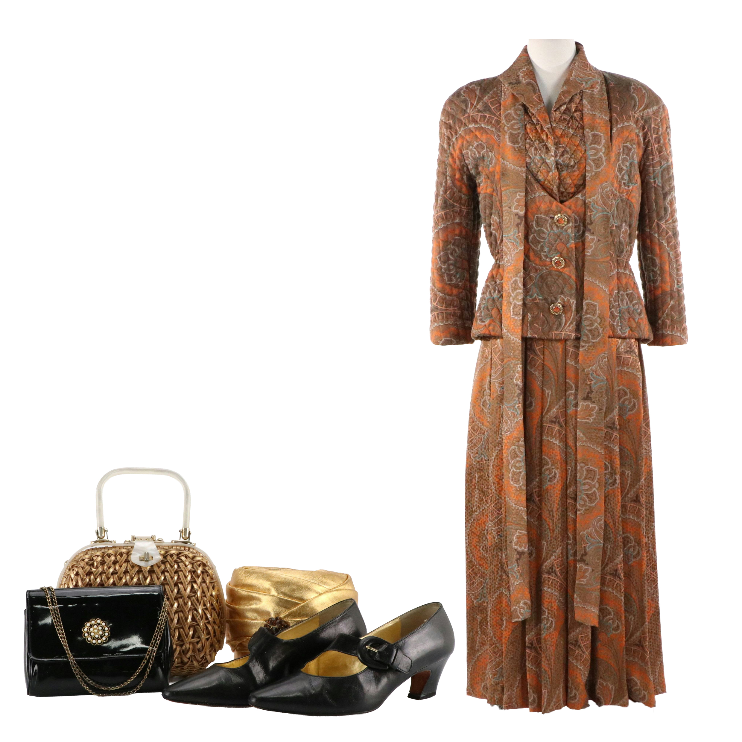 Curated Vintage Evening Ensemble Featuring Three-Piece Carolyn Roehm Gown