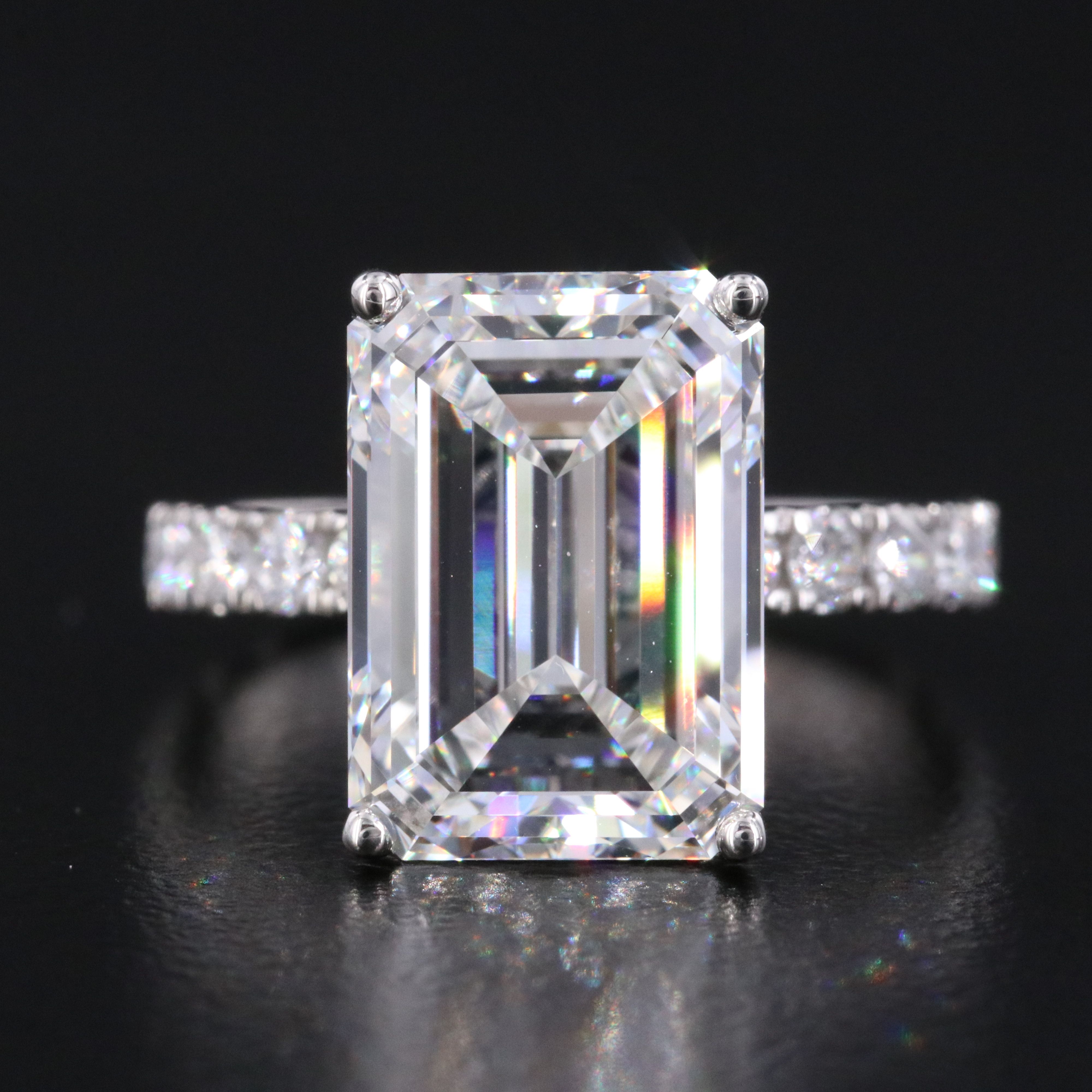 Platinum 7.23 CTW Lab Grown Diamond Ring with IGI Report