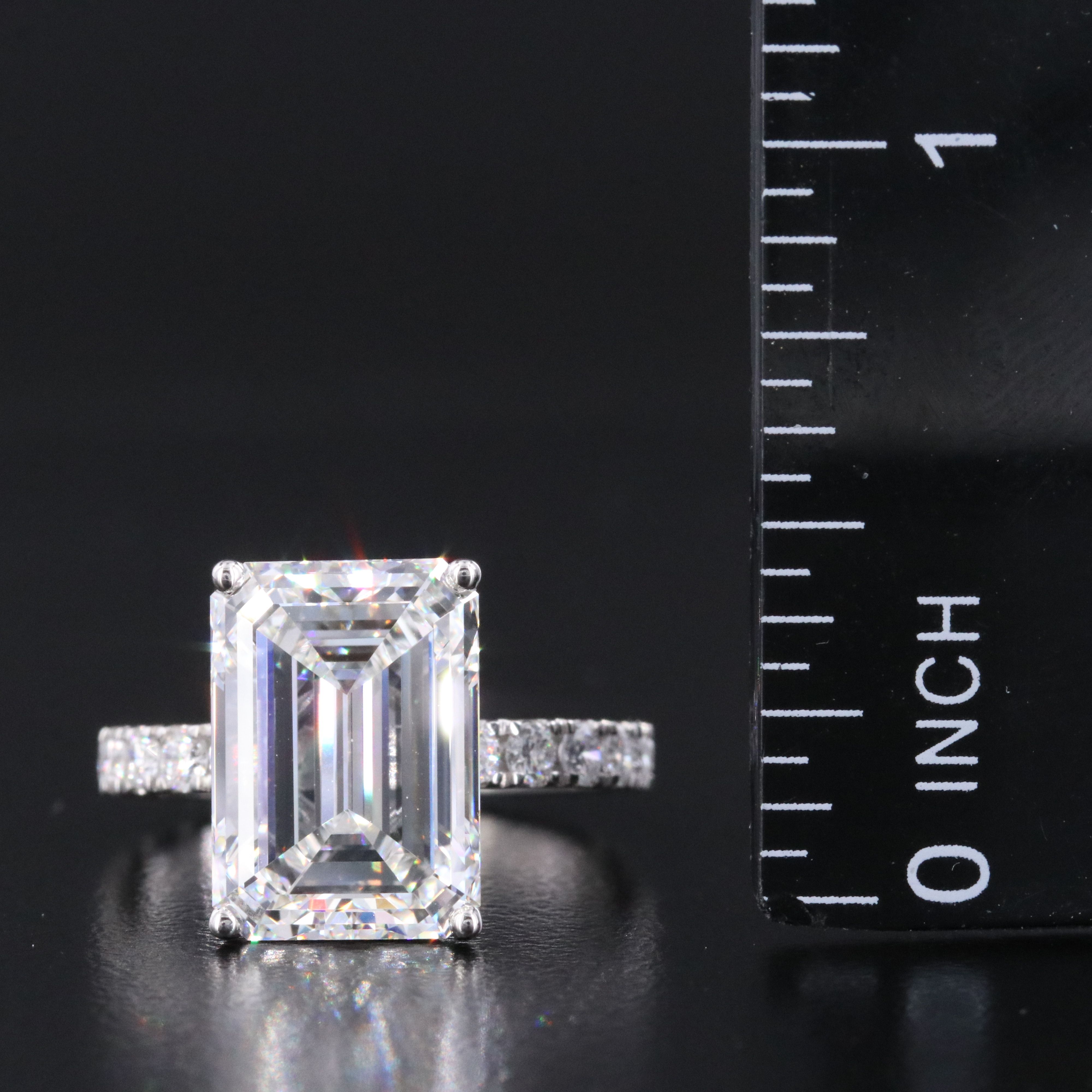 Platinum 7.23 CTW Lab Grown Diamond Ring with IGI Report
