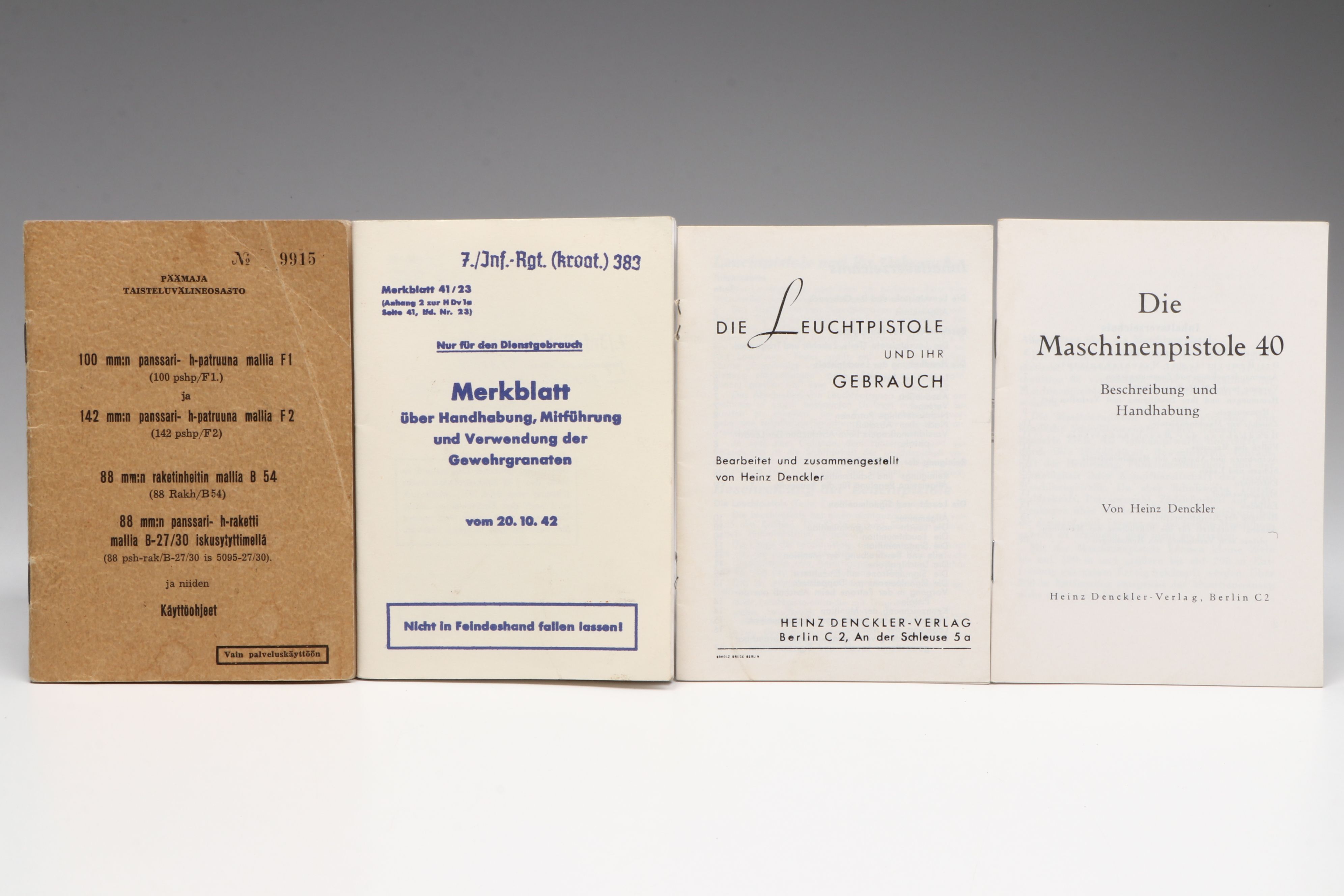 World War II U.S., Finnish and German Training Manuals and More, 1921-1944