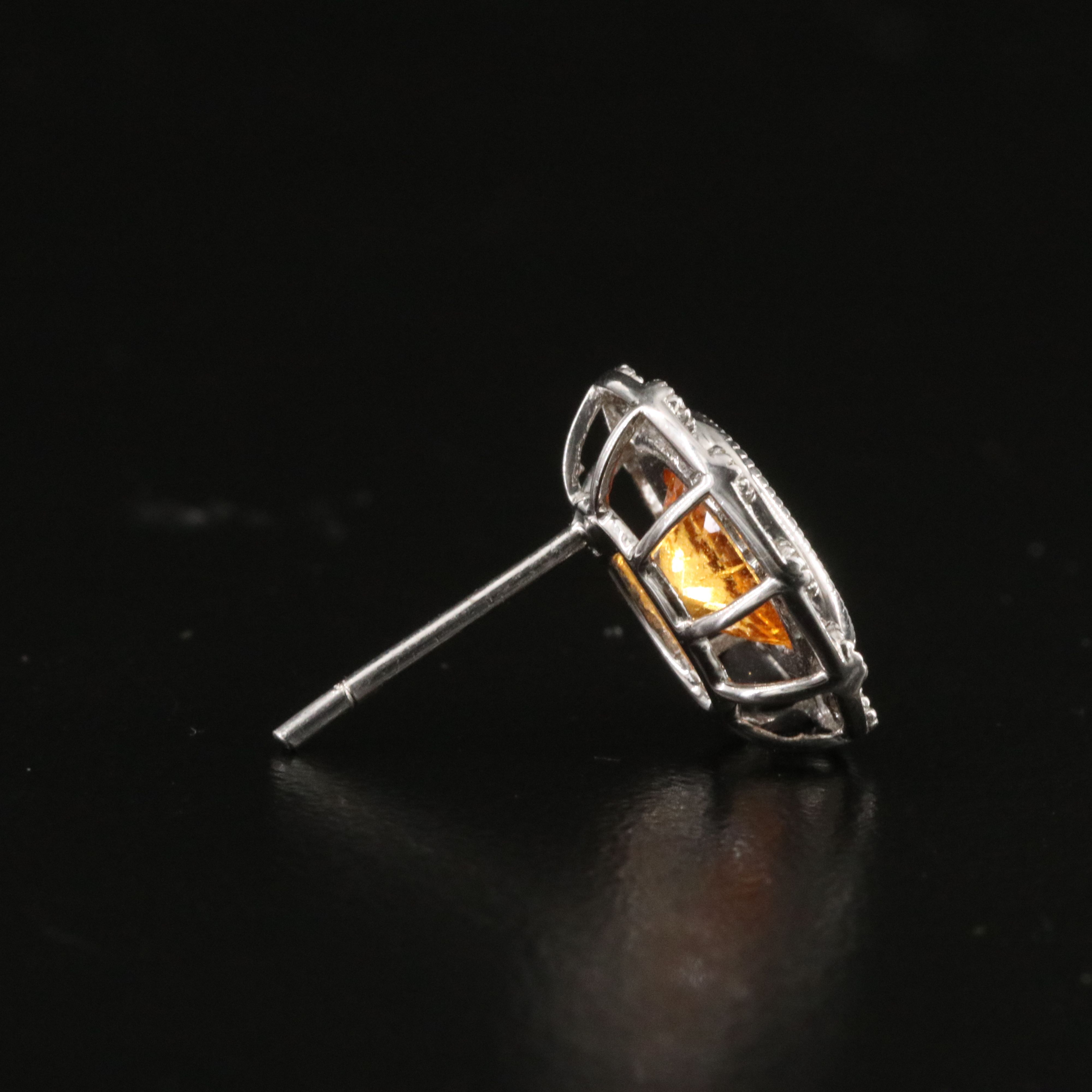 14K Spessertine Garnet and Diamond Earrings