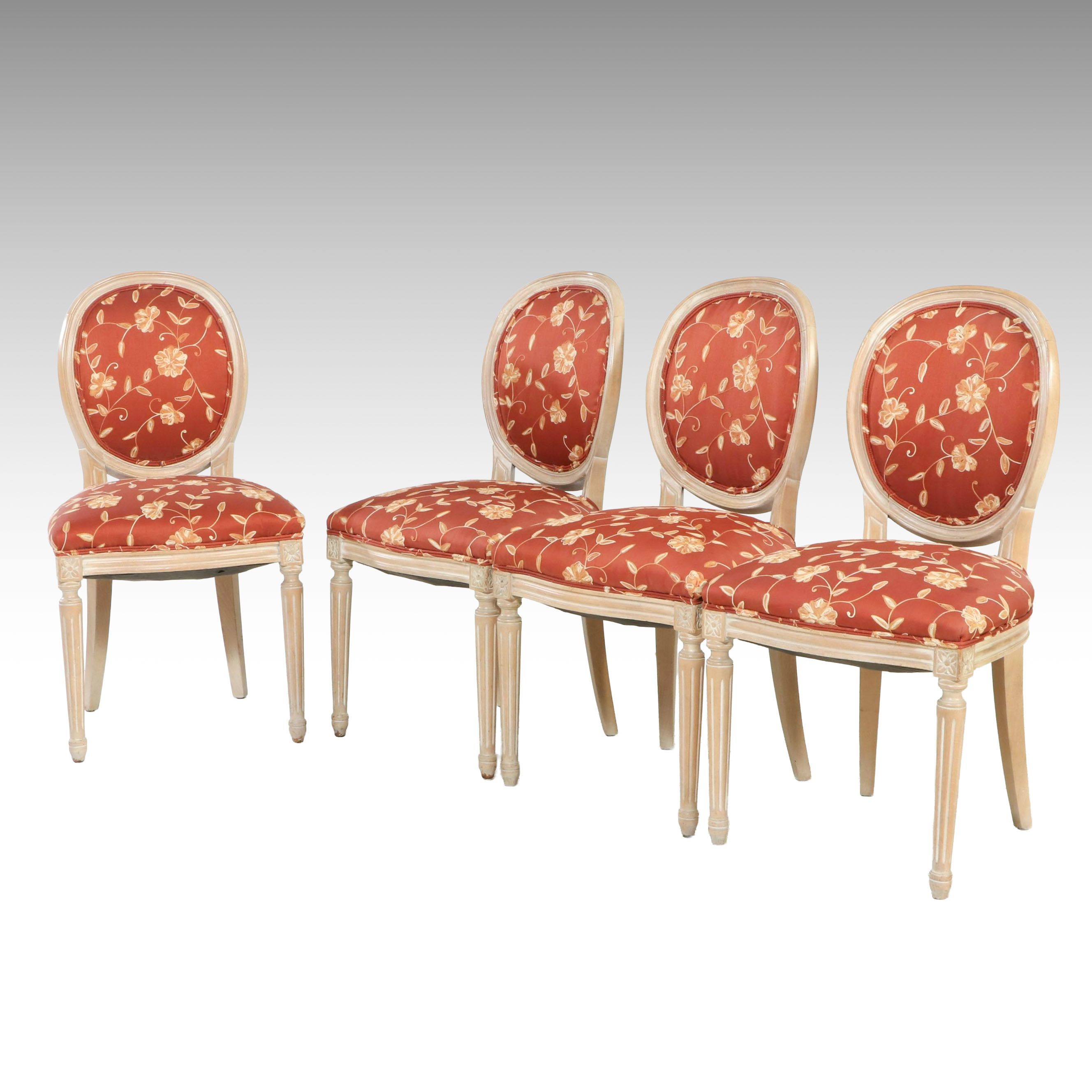 Set of Four Louis XV Style Side Chairs, Late 20th to Early 21st Century