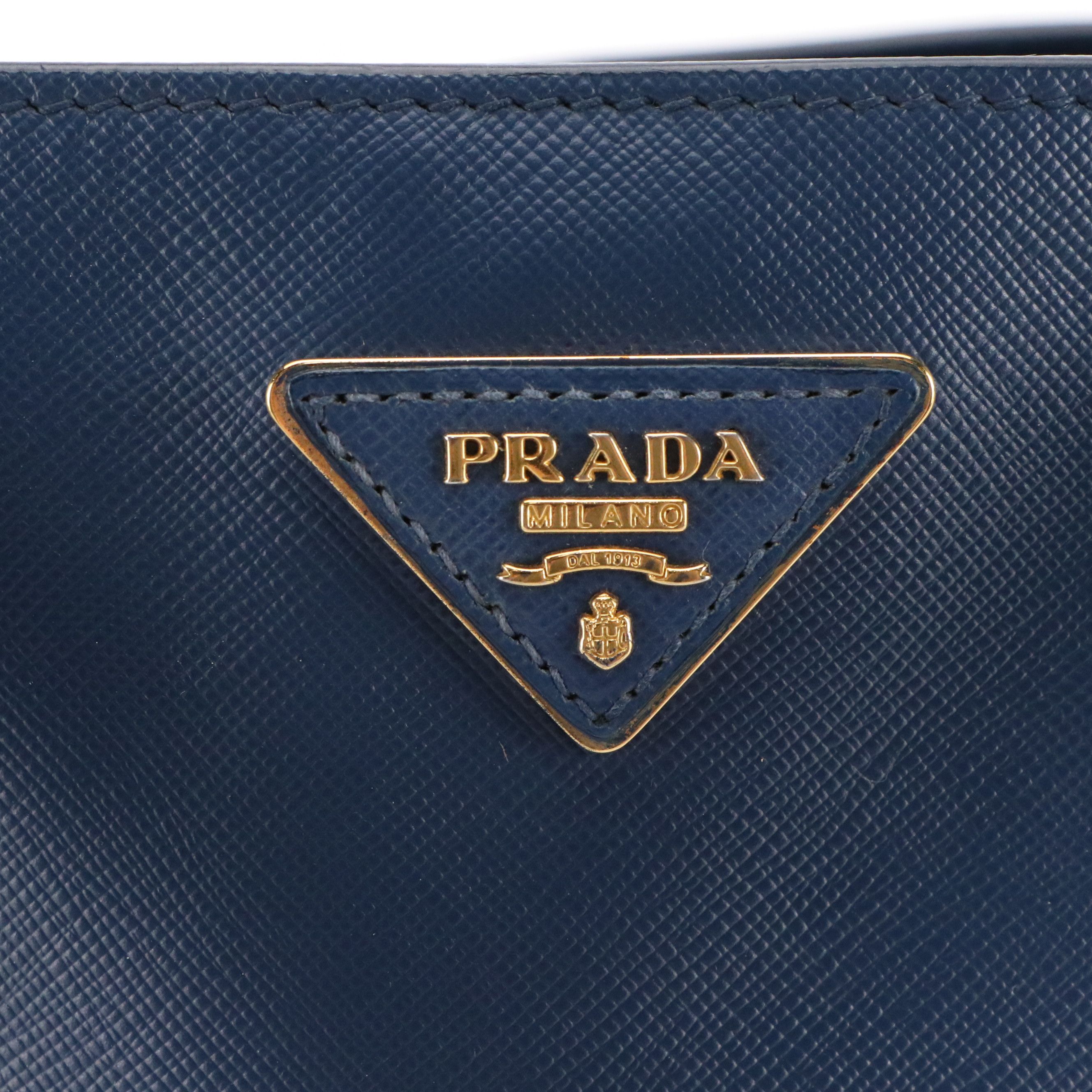 Prada Blue Saffiano Leather Extra Large Galleria Tote Bag