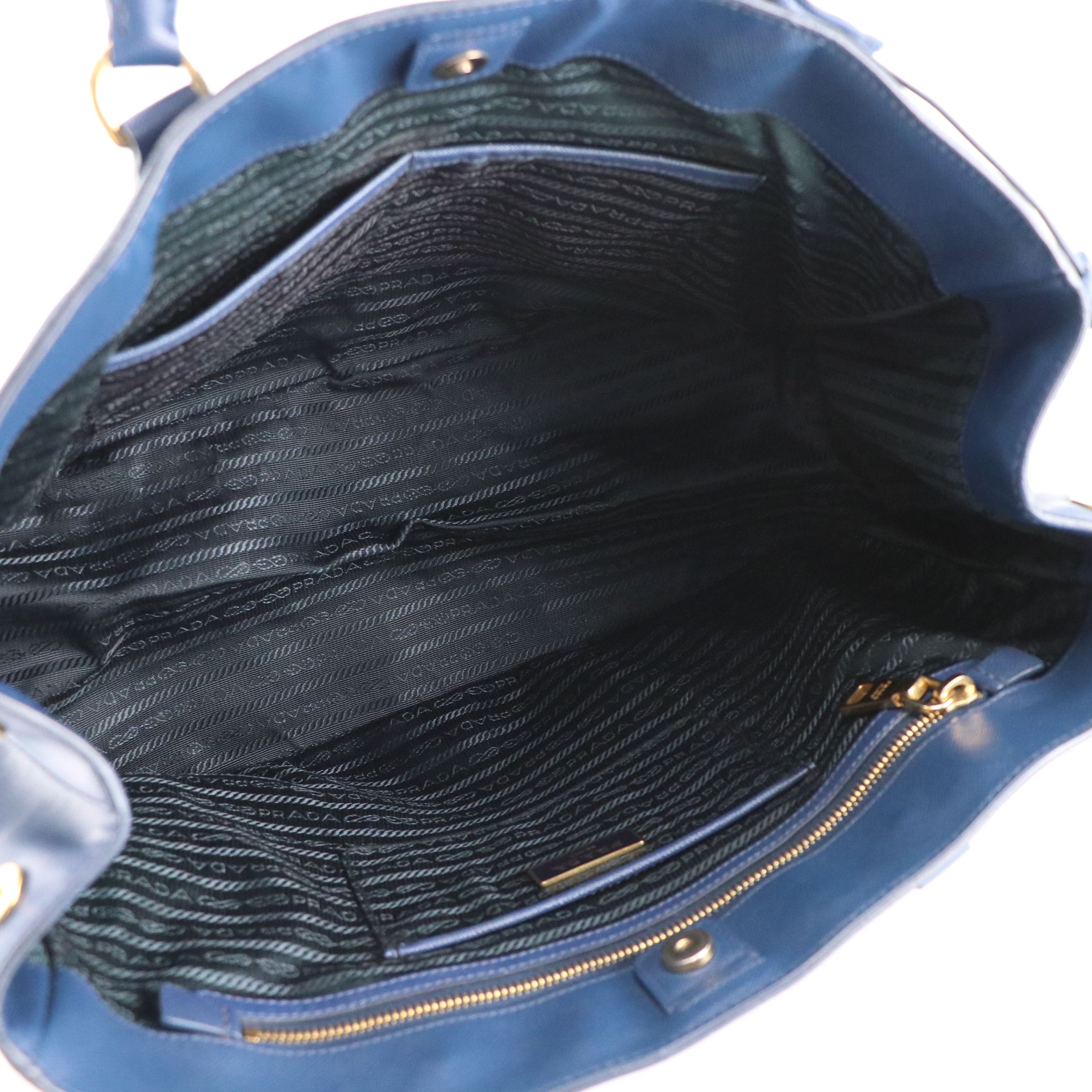 Prada Blue Saffiano Leather Extra Large Galleria Tote Bag